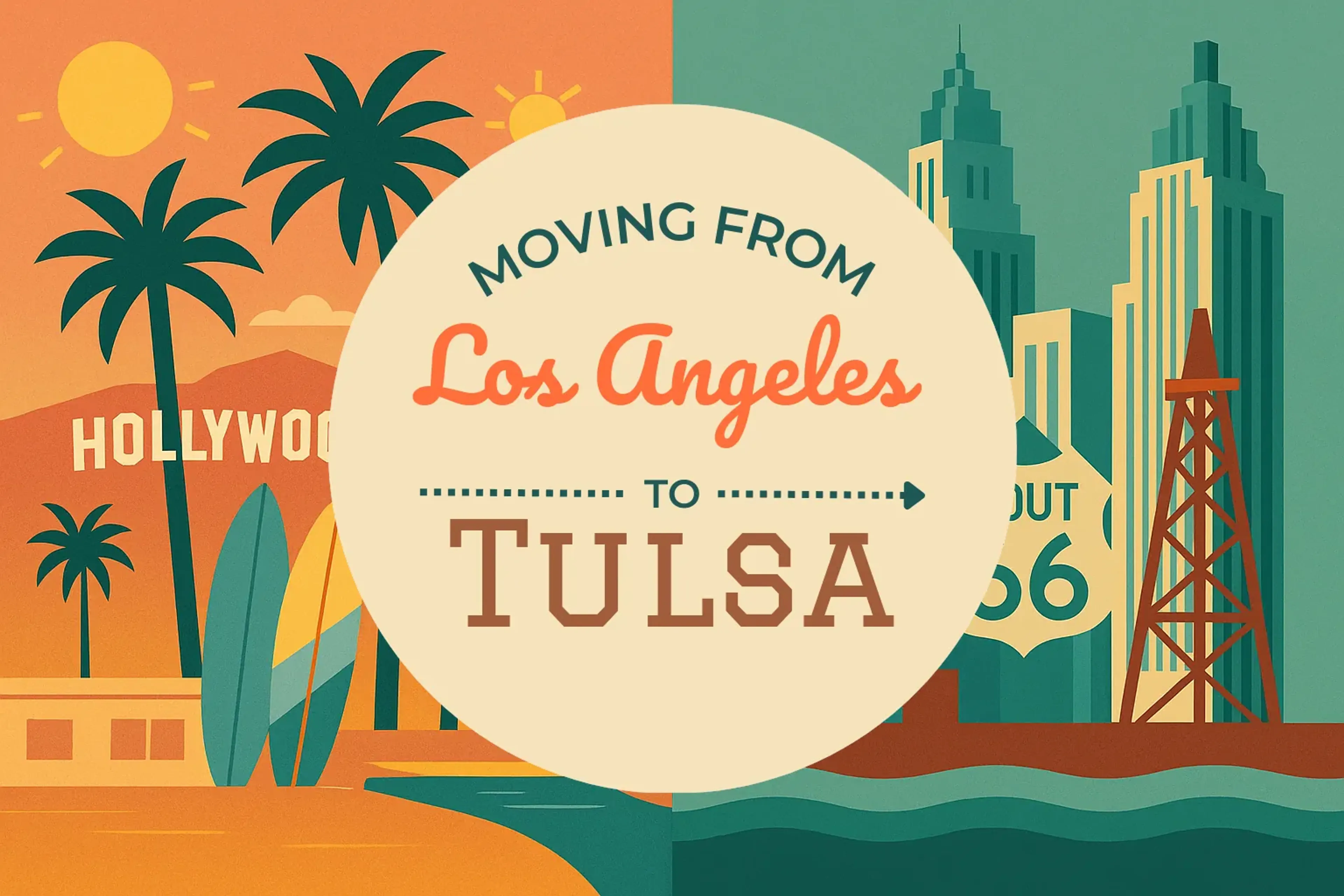 Side-by-side comparison of Los Angeles to Tulsa moving companies