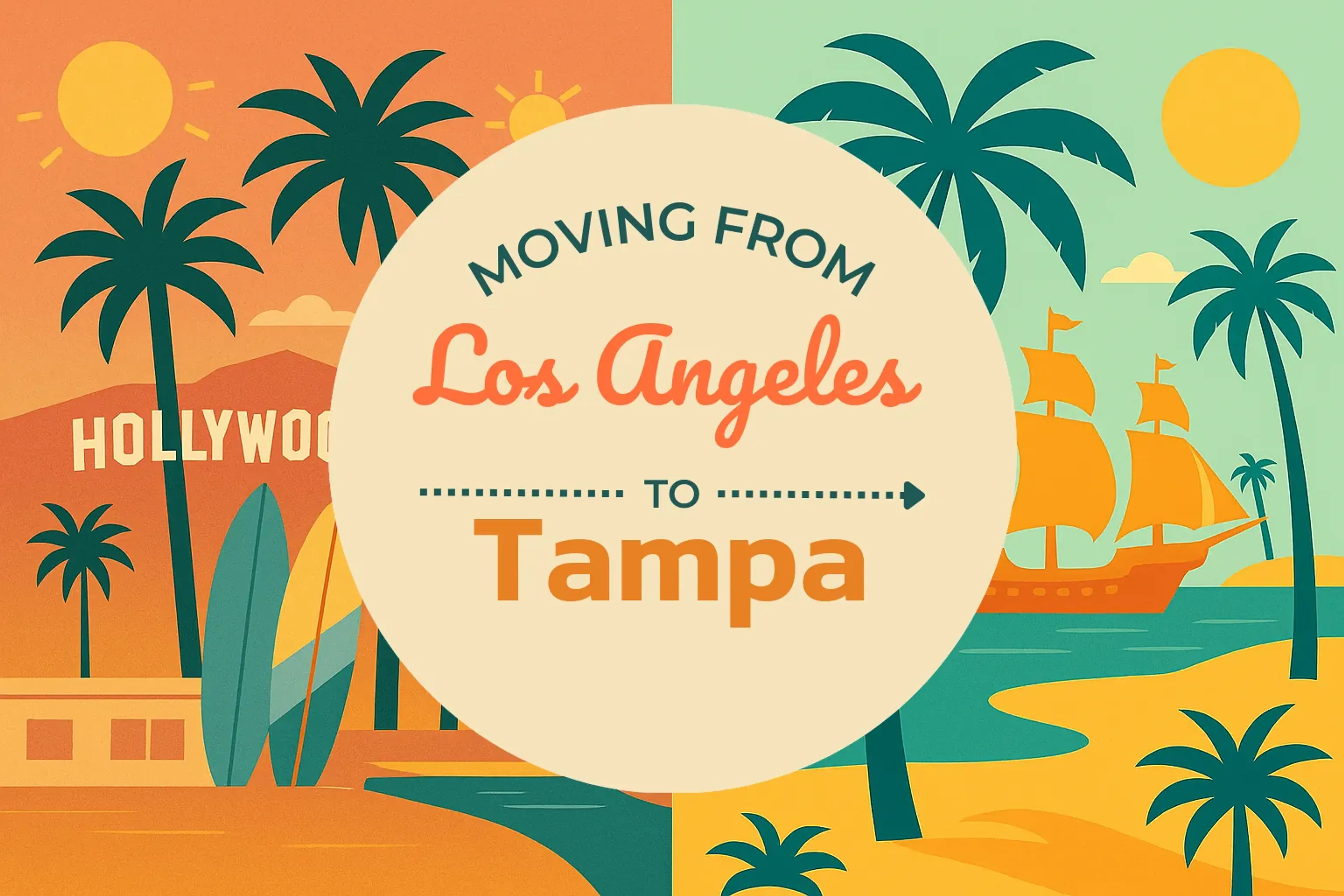 Side-by-side comparison of Los Angeles to Tampa moving companies