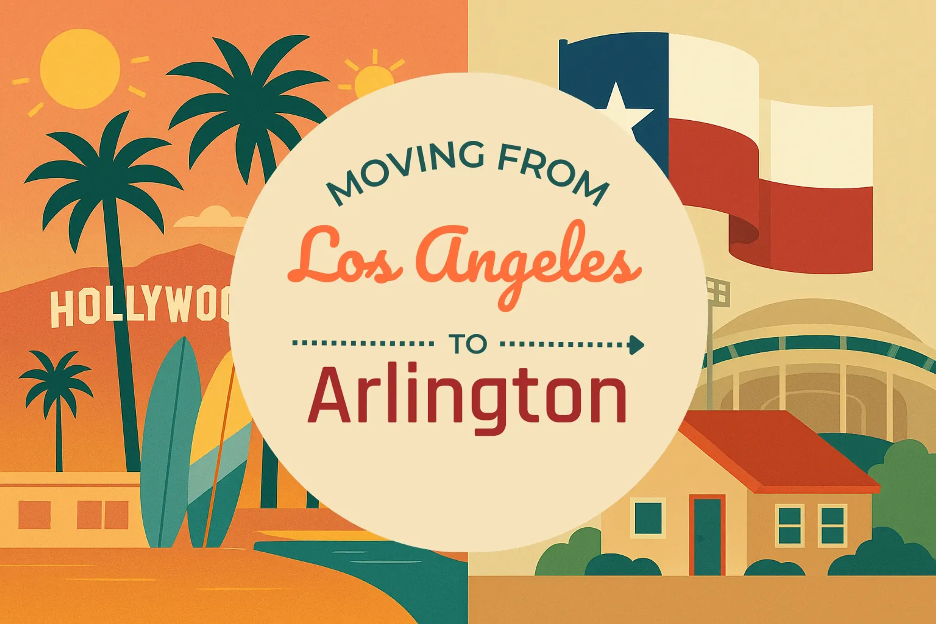 Side-by-side comparison of Los Angeles to Arlington moving companies