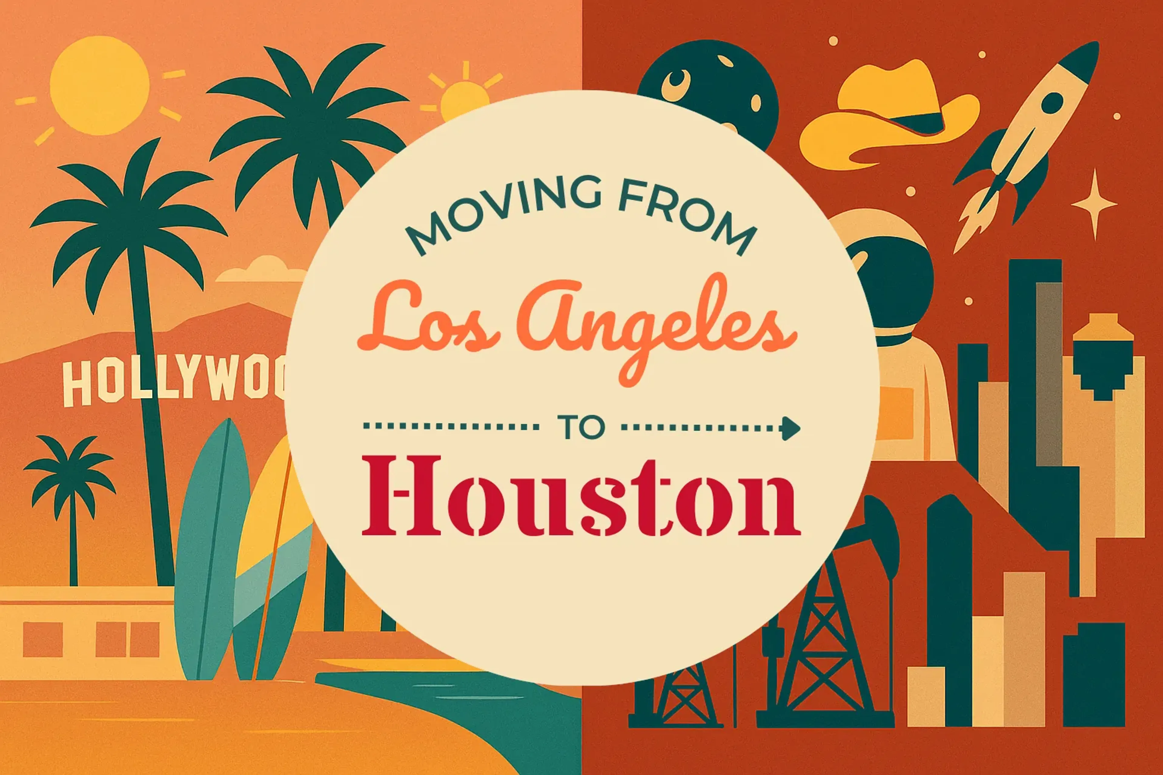 Side-by-side comparison of Los Angeles to Houston moving companies