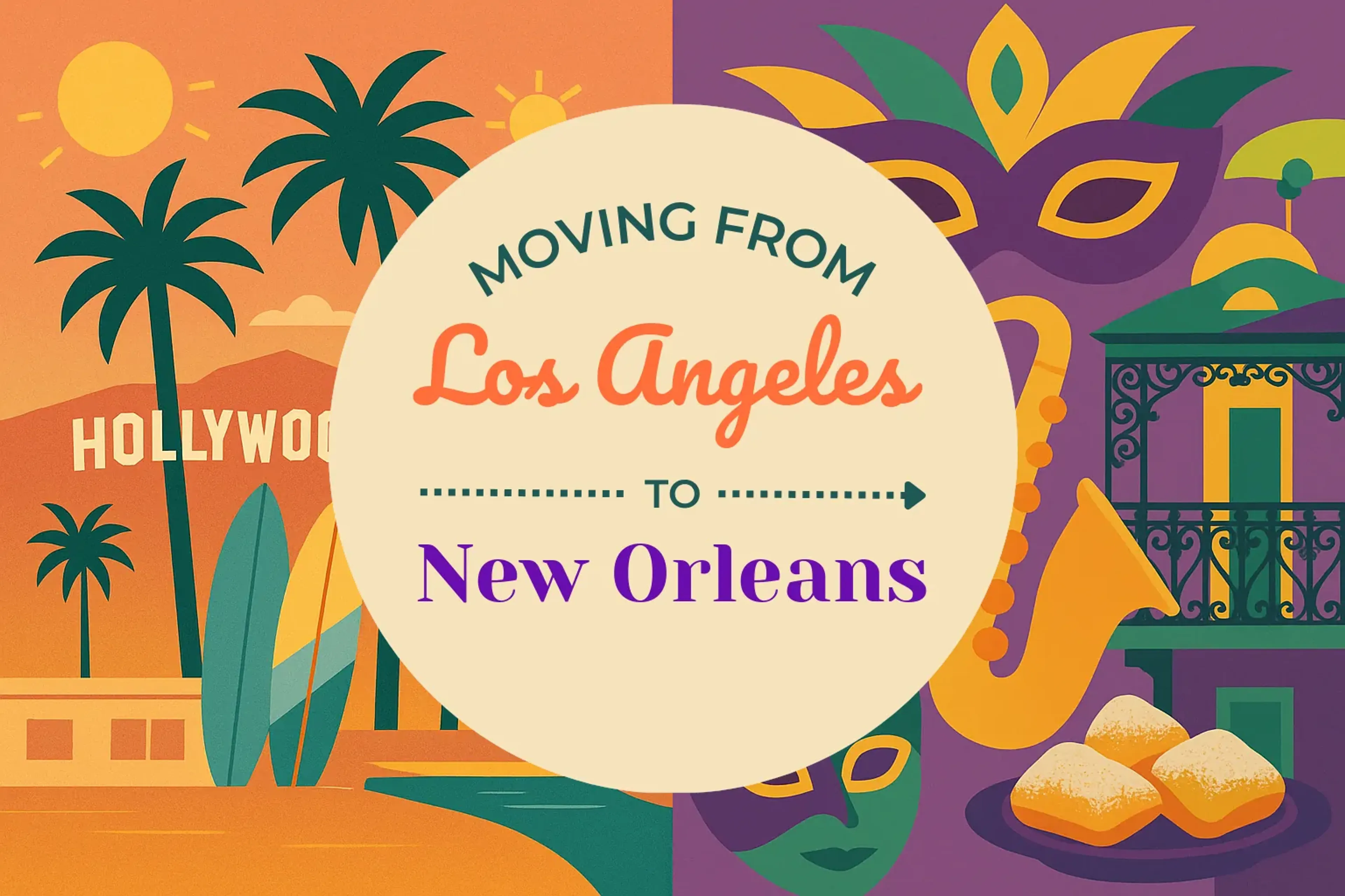Side-by-side comparison of Los Angeles to New Orleans moving companies