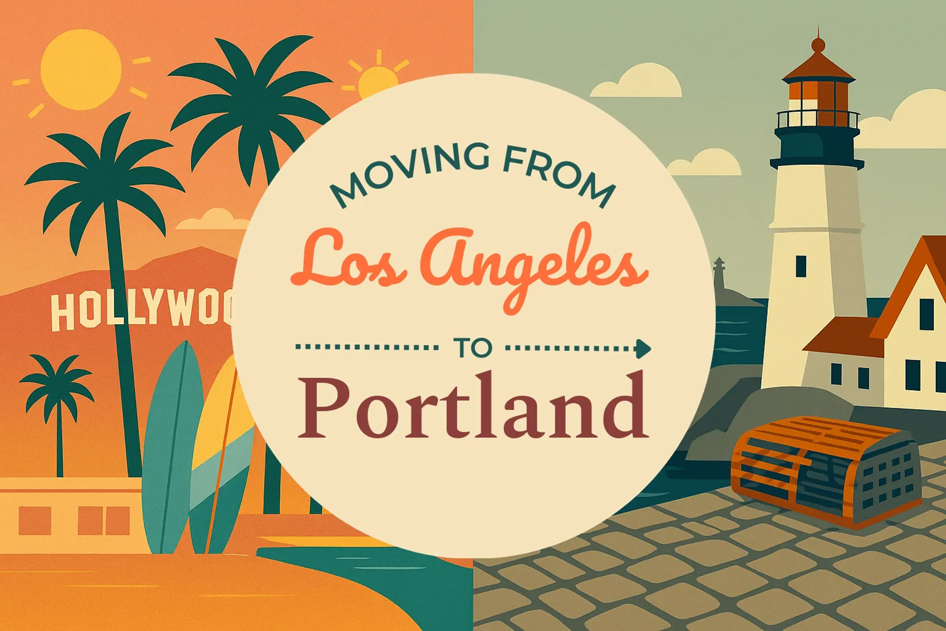 Side-by-side comparison of Los Angeles to Portland moving companies