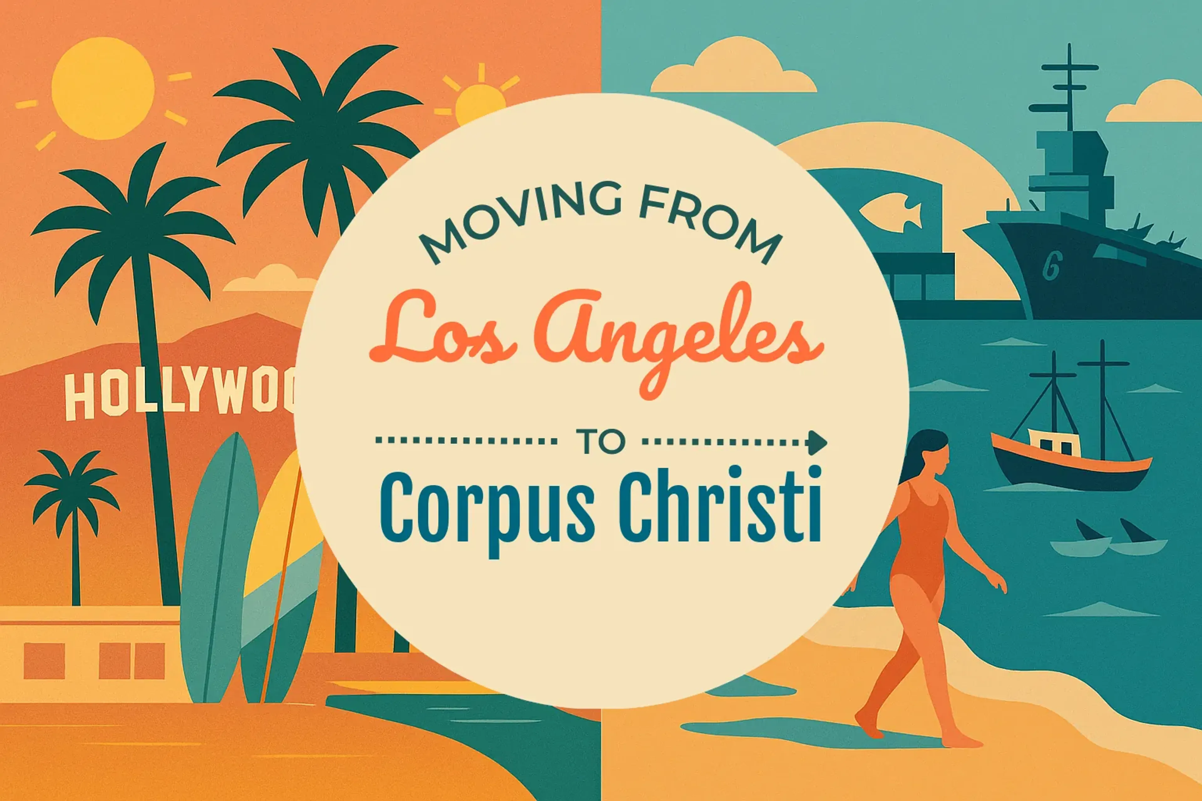 Side-by-side comparison of Los Angeles to Corpus Christi moving companies