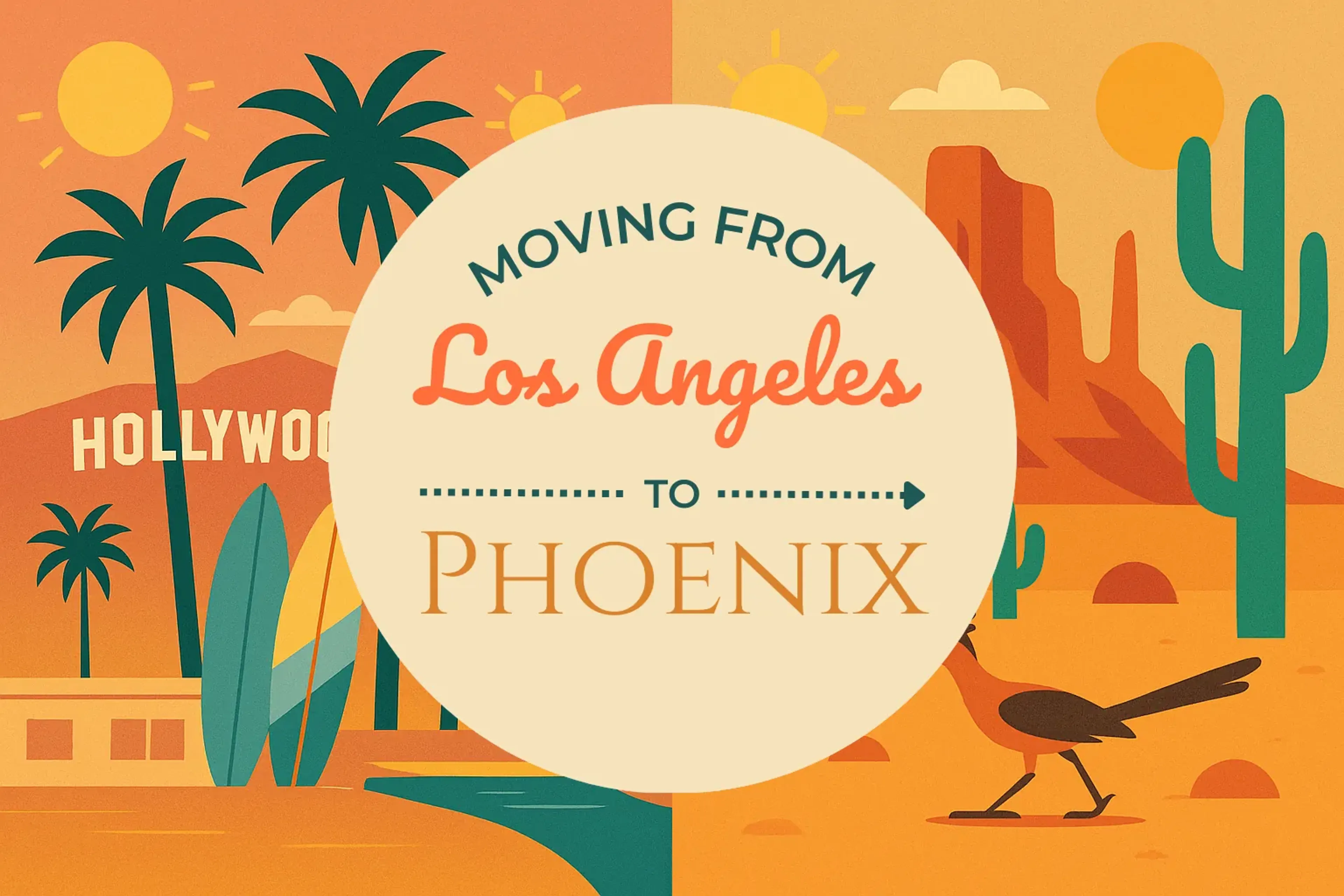 Side-by-side comparison of Los Angeles to Phoenix moving companies