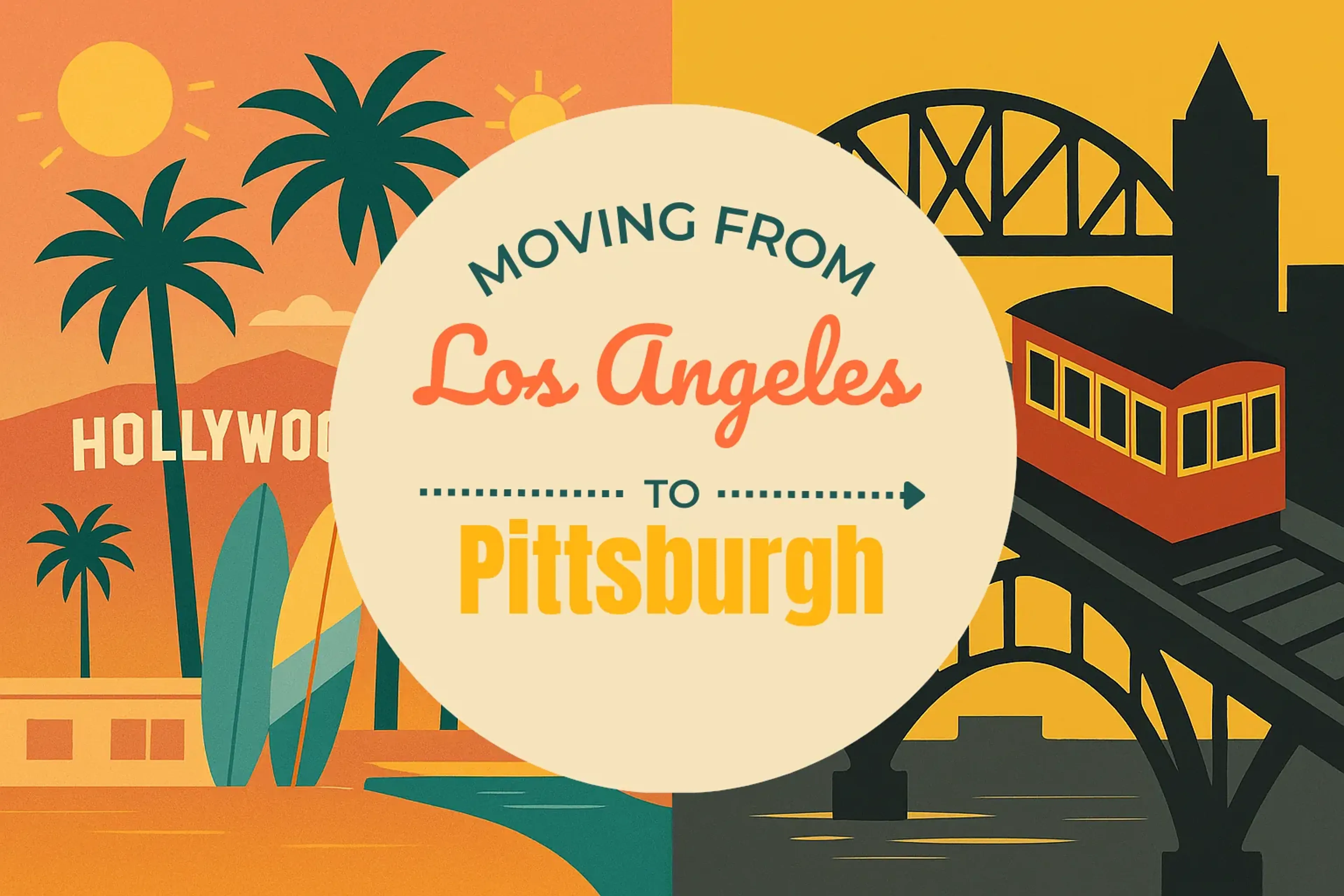 Side-by-side comparison of Los Angeles to Pittsburgh moving companies
