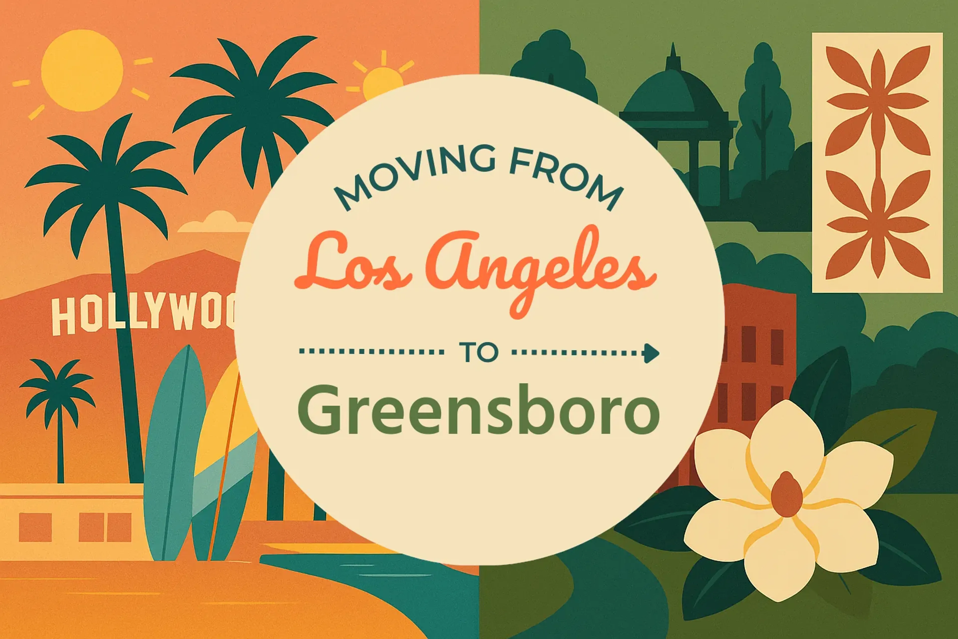 Side-by-side comparison of Los Angeles to Greensboro moving companies