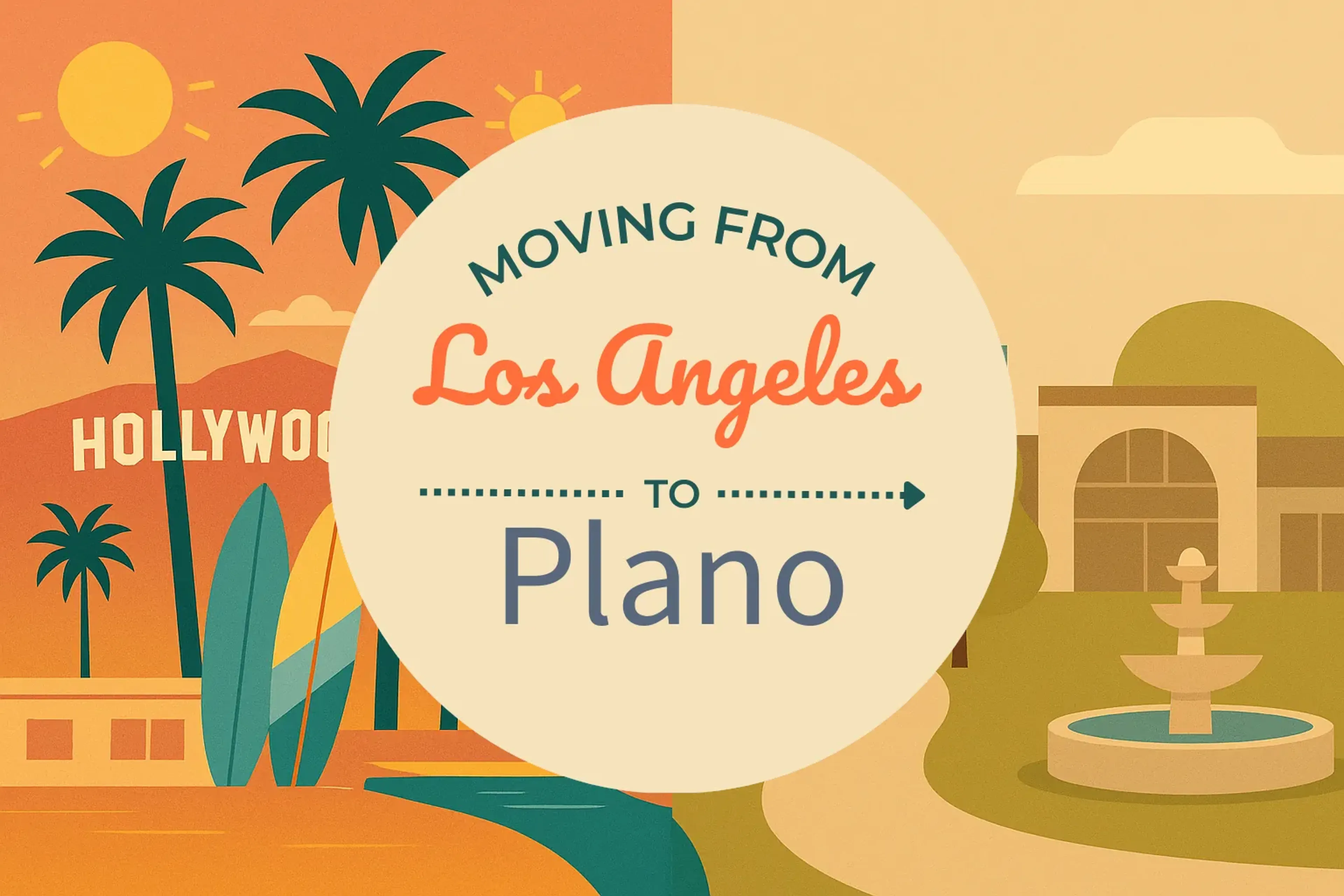 Side-by-side comparison of Los Angeles to Plano moving companies