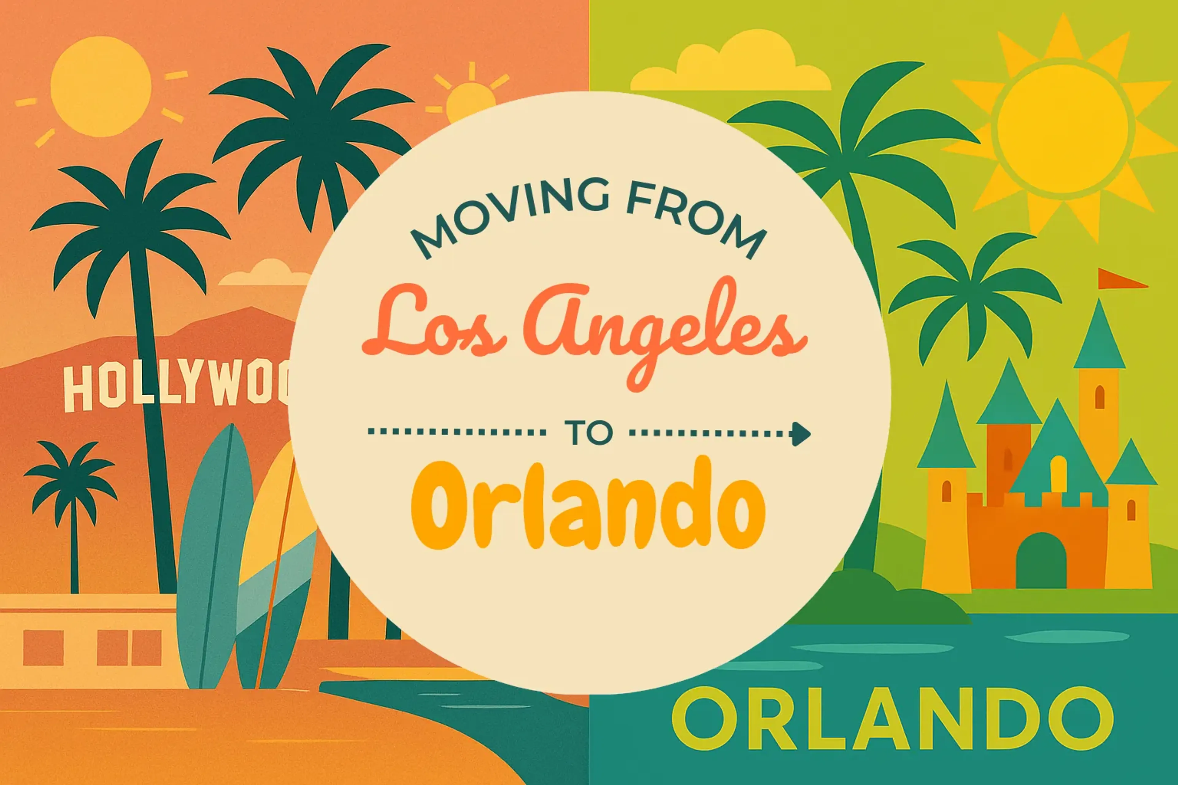Side-by-side comparison of Los Angeles to Orlando moving companies