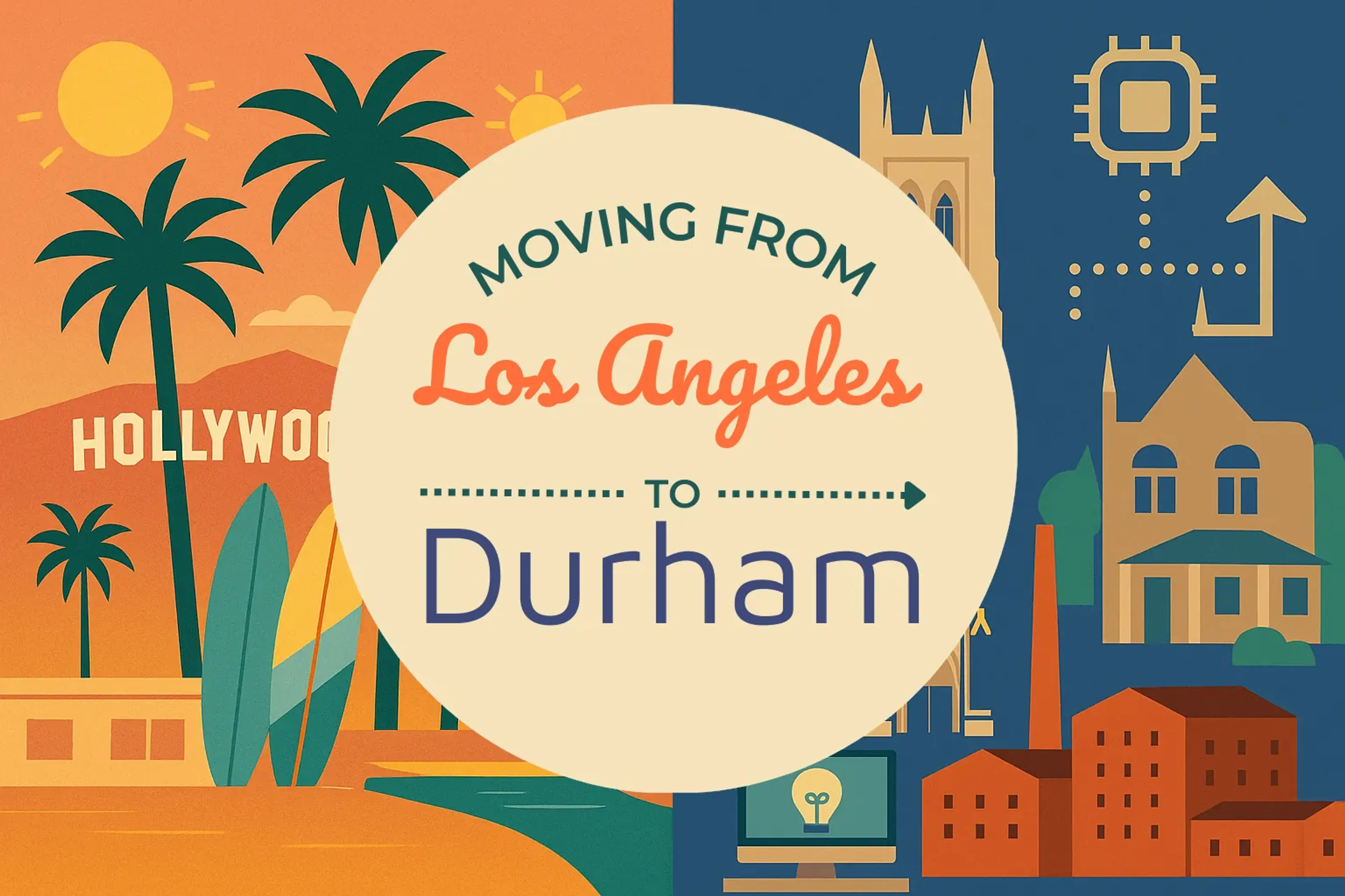 Side-by-side comparison of Los Angeles to Durham moving companies
