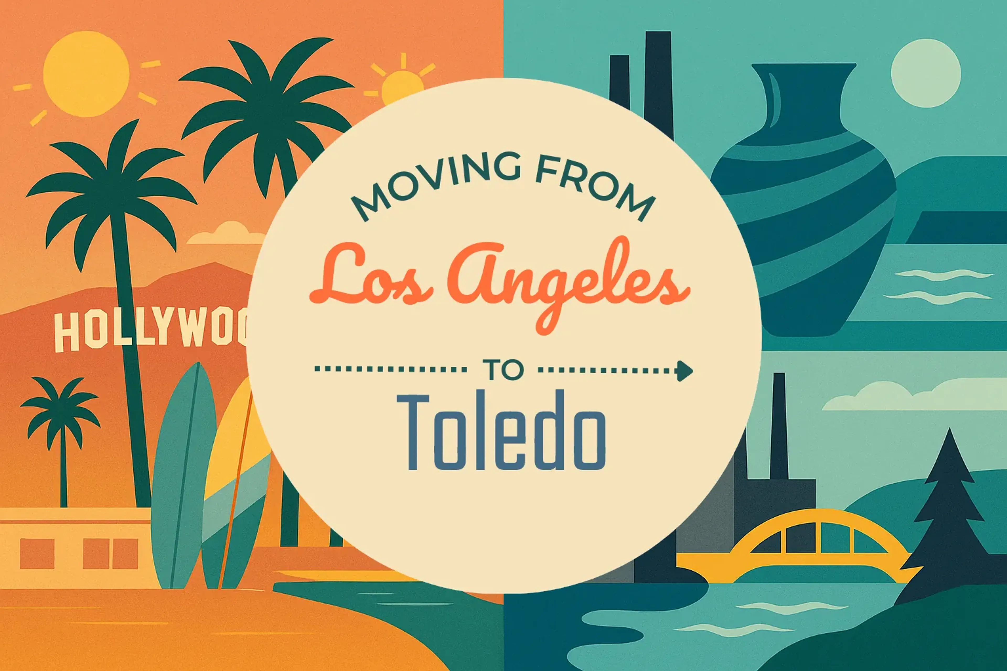 Side-by-side comparison of Los Angeles to Toledo moving companies
