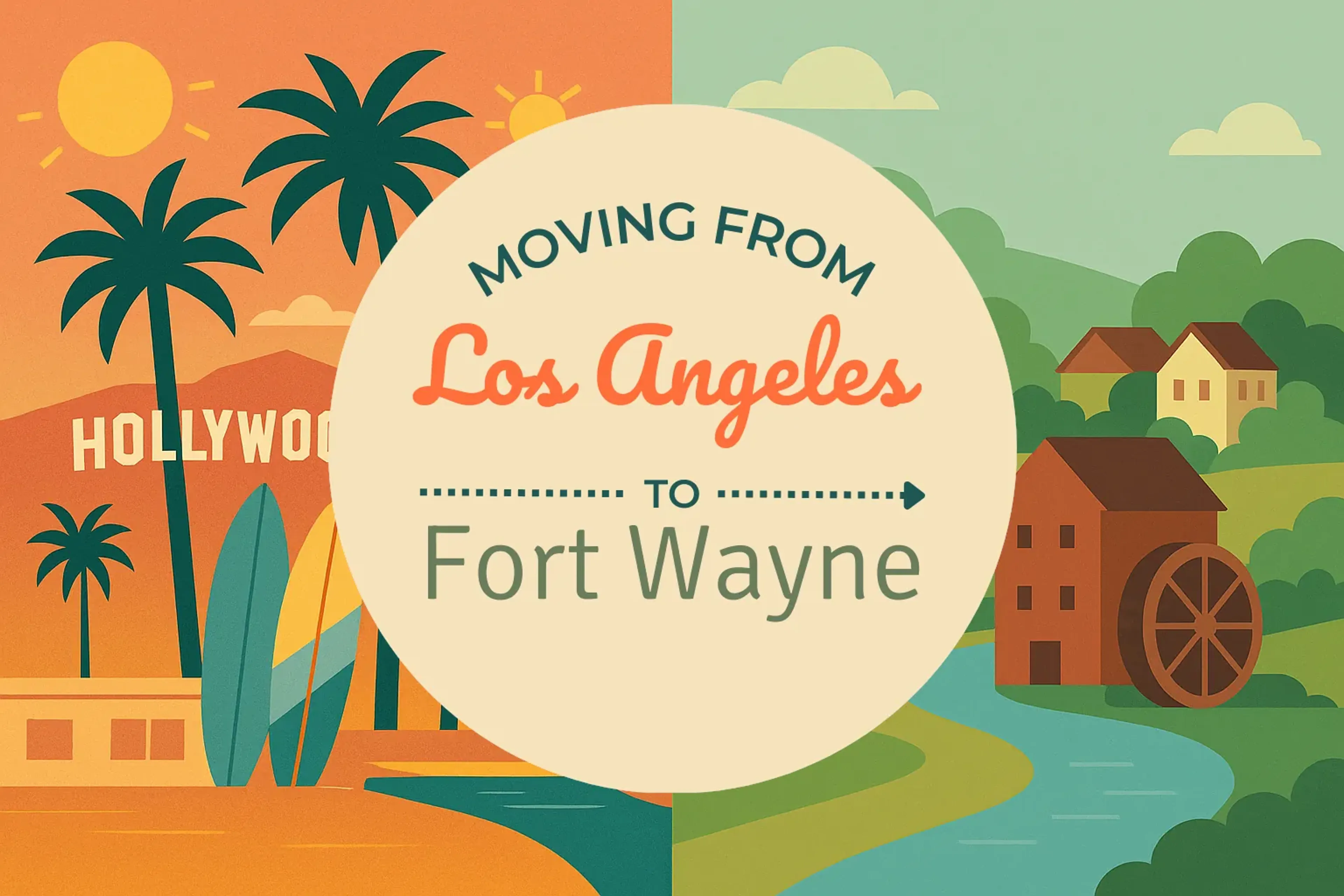 Side-by-side comparison of Los Angeles to Fort Wayne moving companies