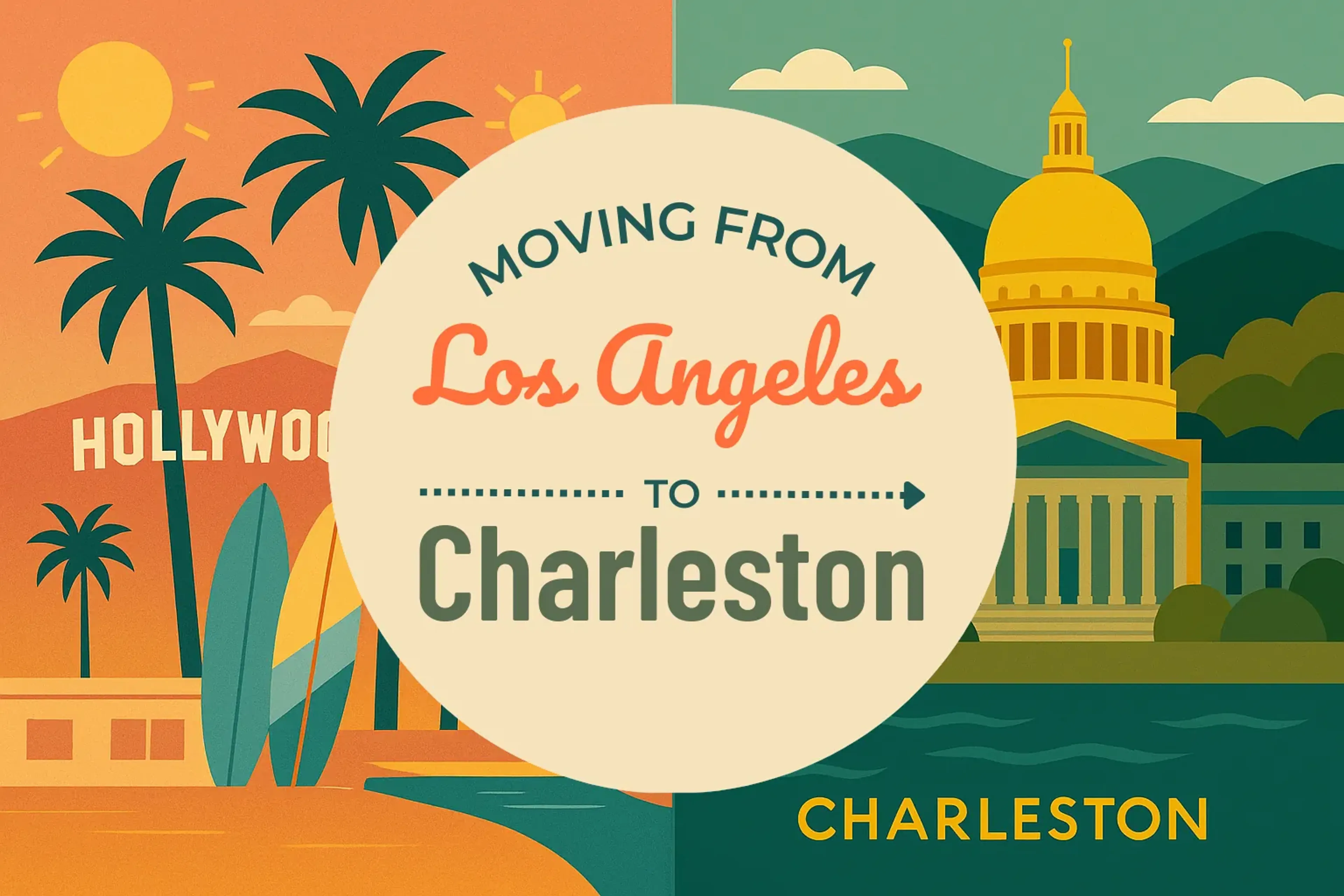 Side-by-side comparison of Los Angeles to Charleston moving companies