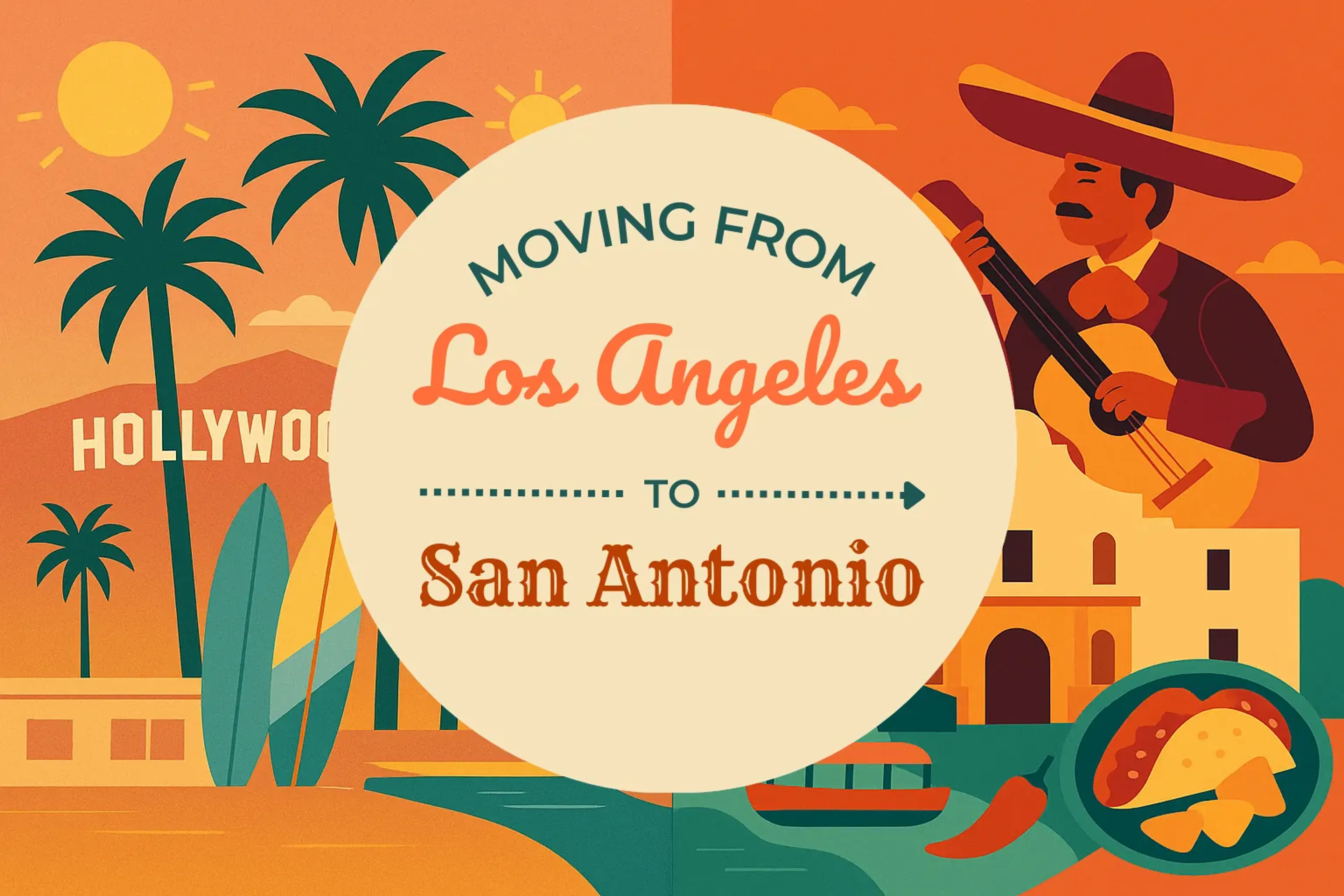 Side-by-side comparison of Los Angeles to San Antonio moving companies