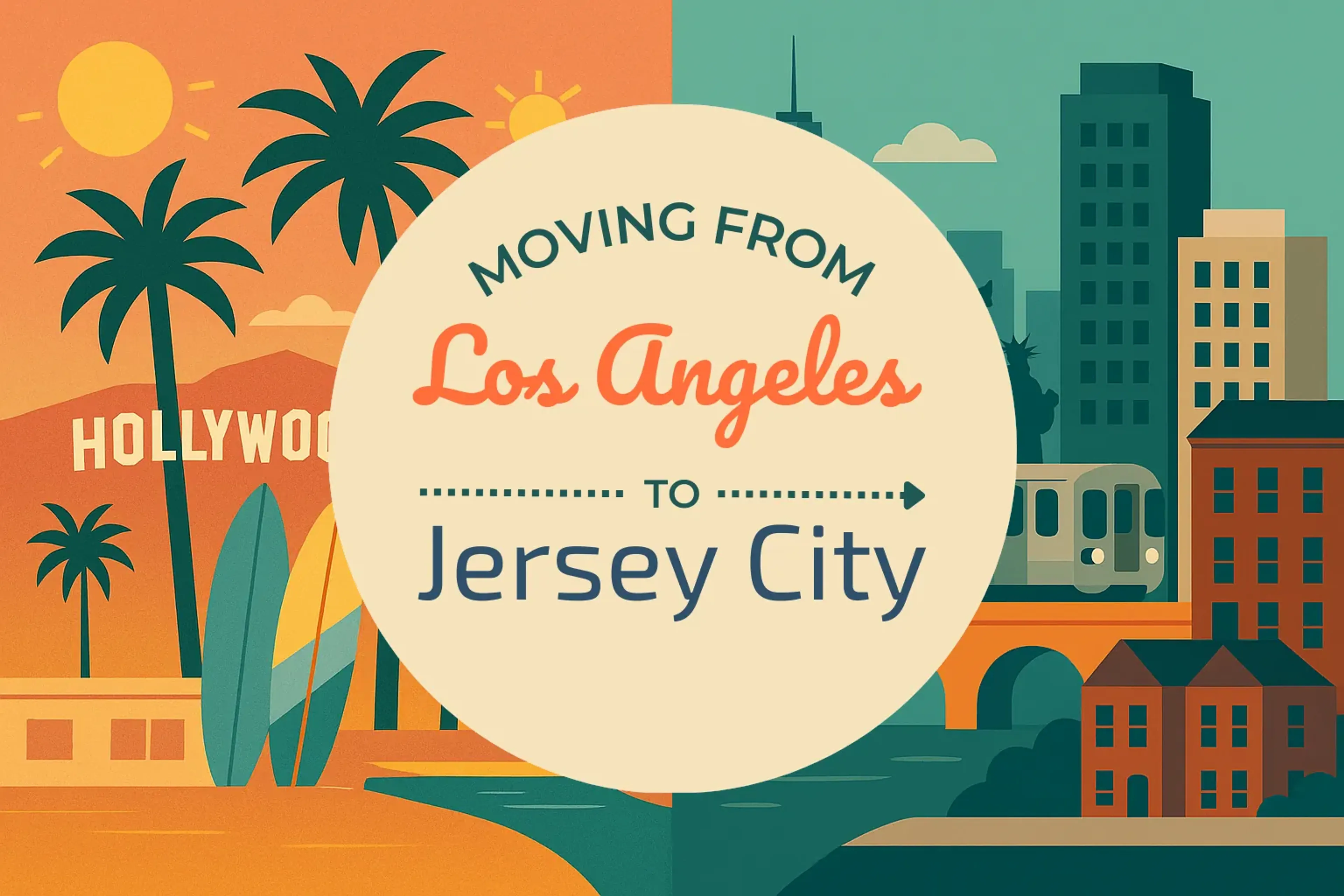 Side-by-side comparison of Los Angeles to Jersey City moving companies