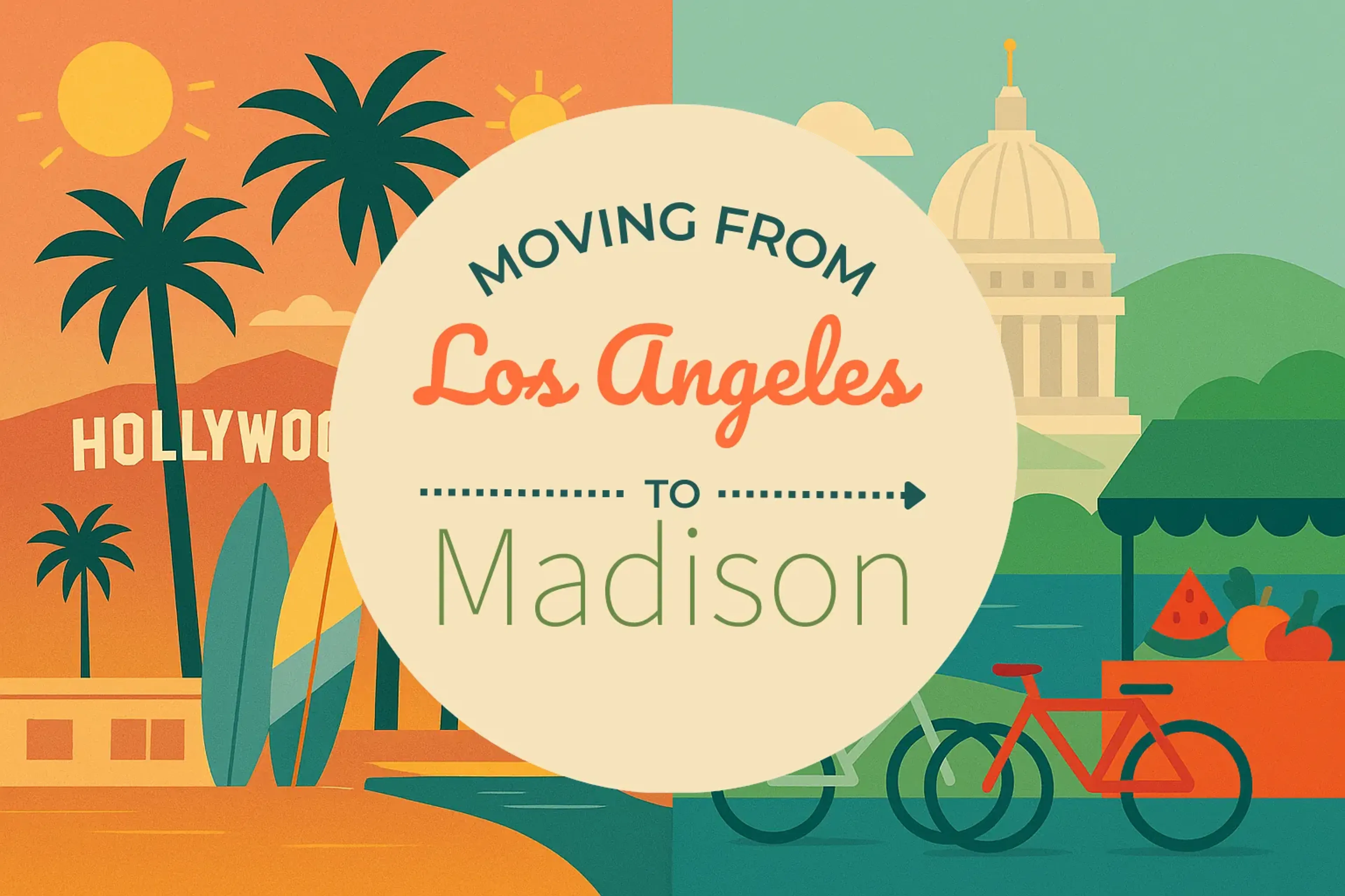 Side-by-side comparison of Los Angeles to Madison moving companies
