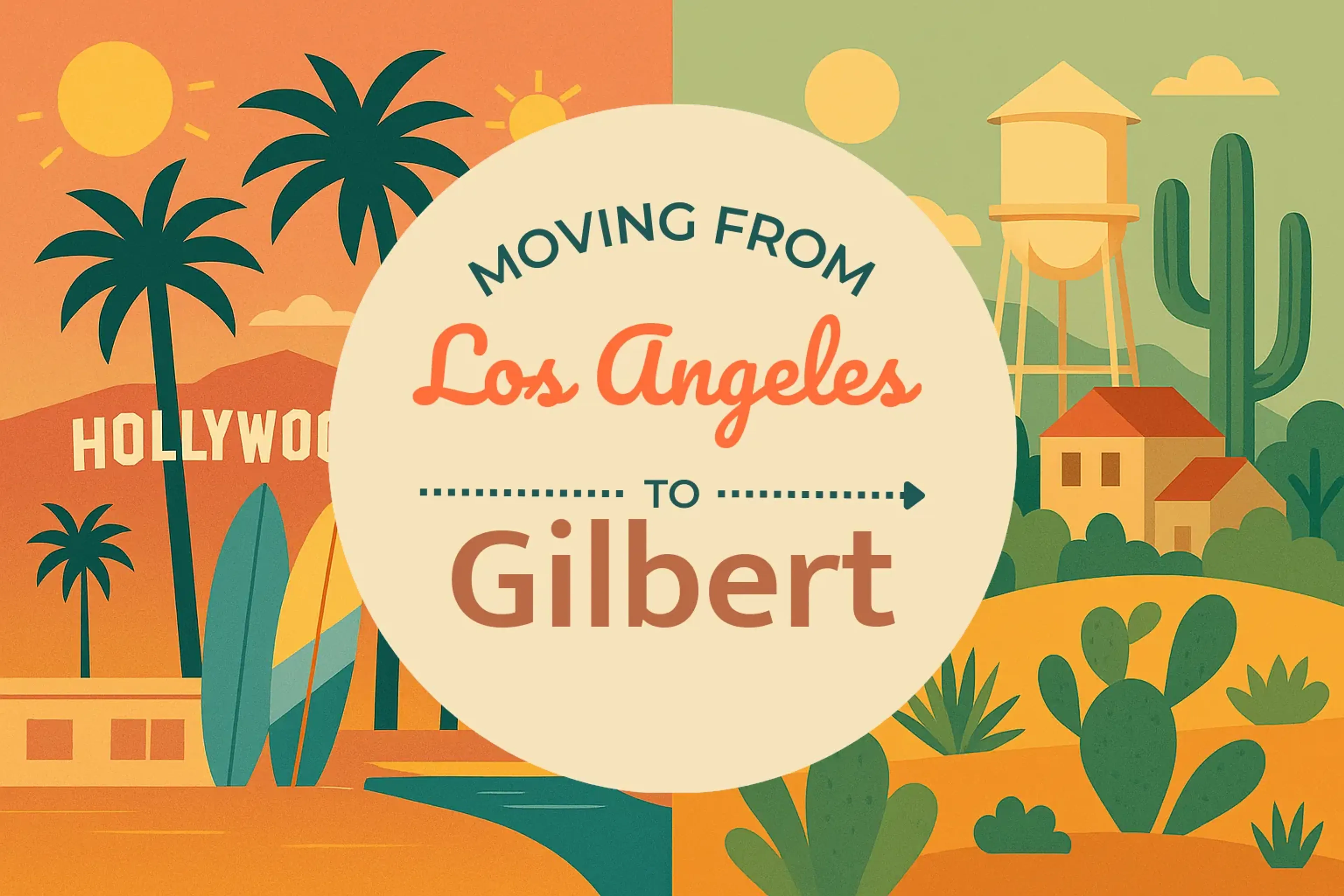 Side-by-side comparison of Los Angeles to Gilbert moving companies