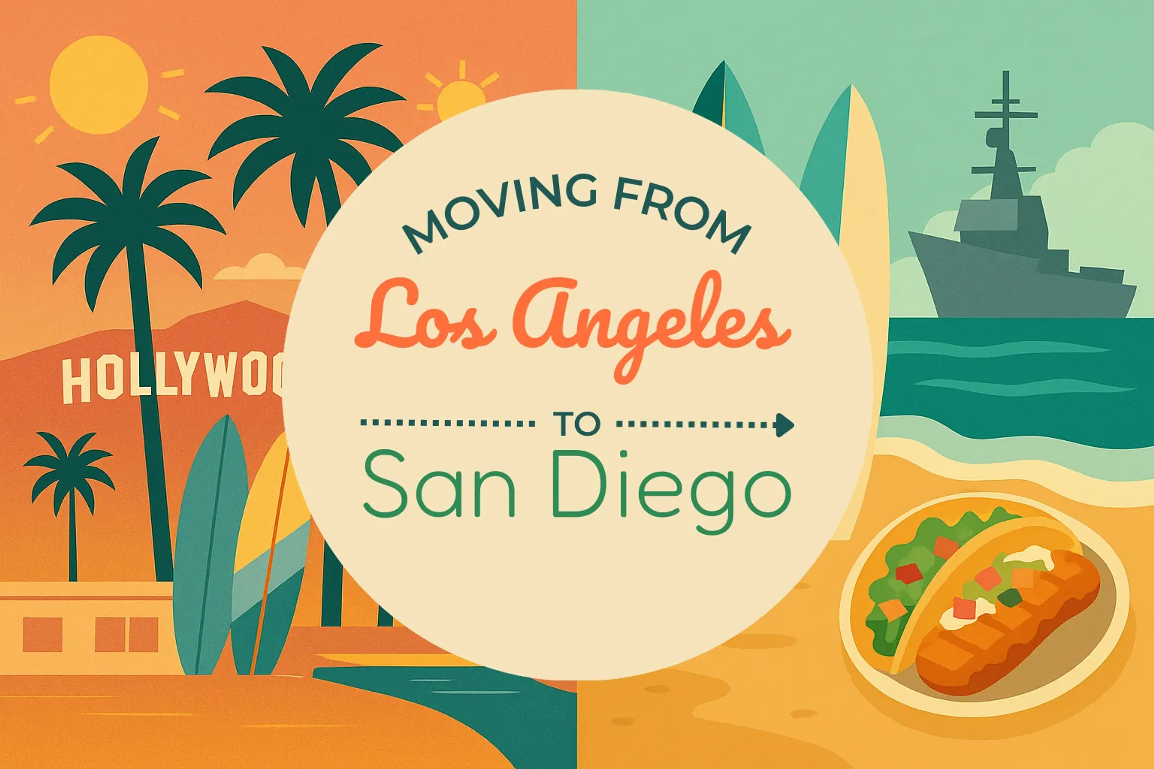 Side-by-side comparison of Los Angeles to San Diego moving companies
