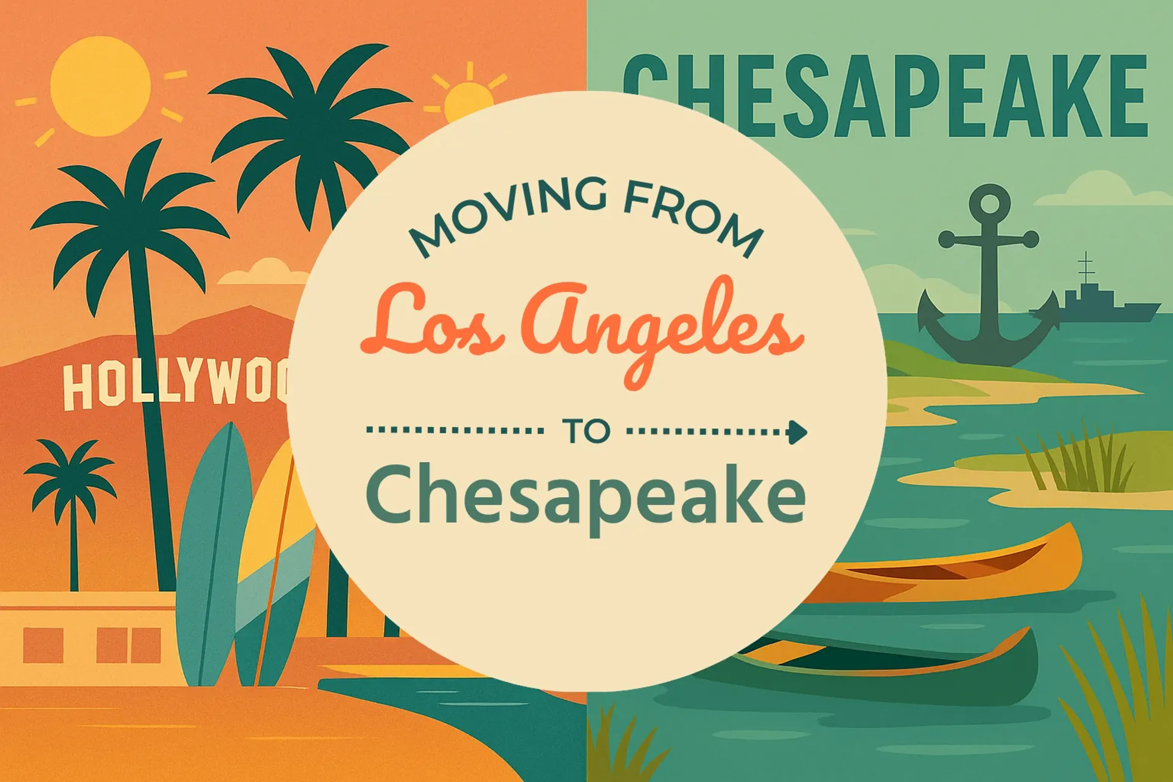 Side-by-side comparison of Los Angeles to Chesapeake moving companies