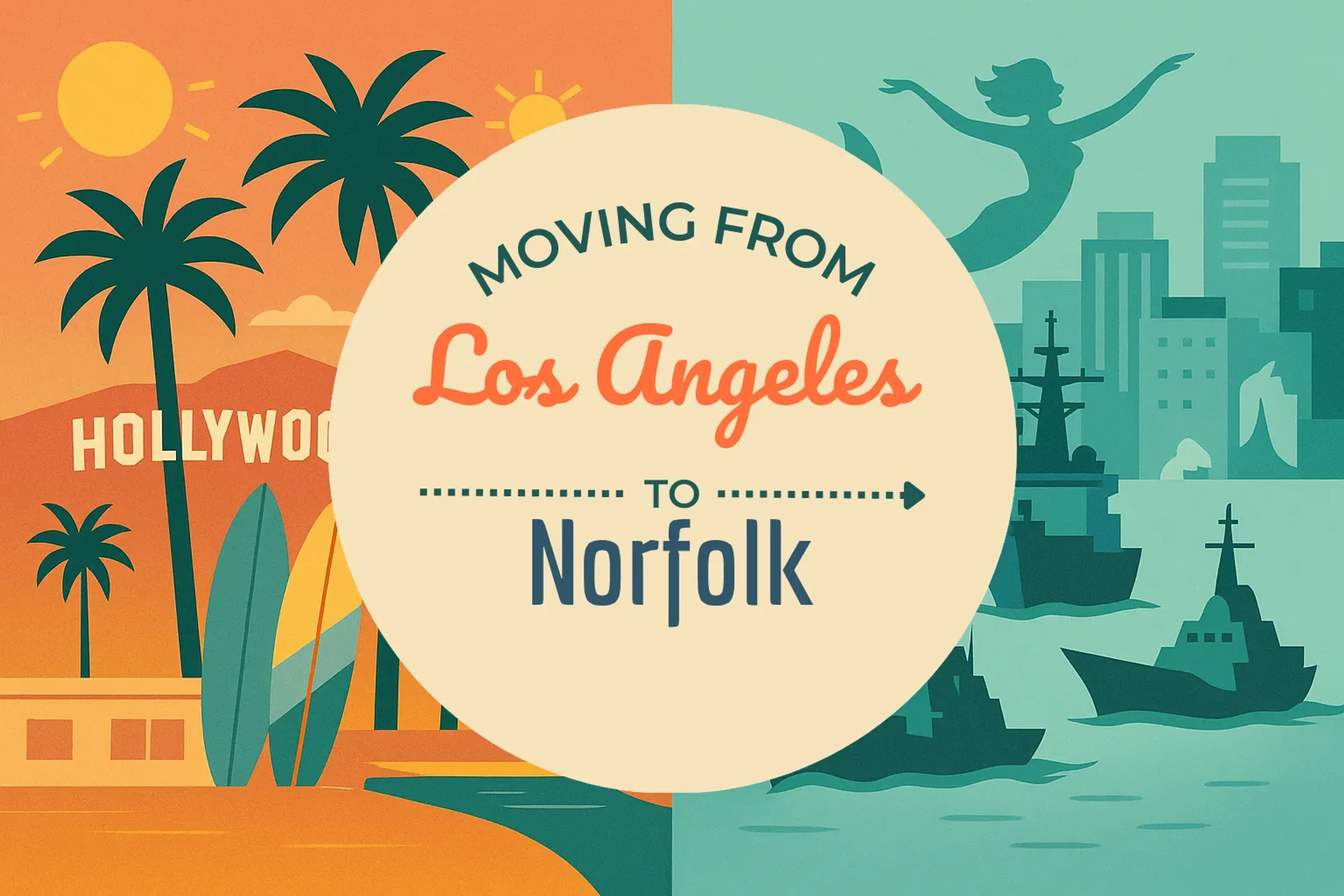 Side-by-side comparison of Los Angeles to Norfolk moving companies