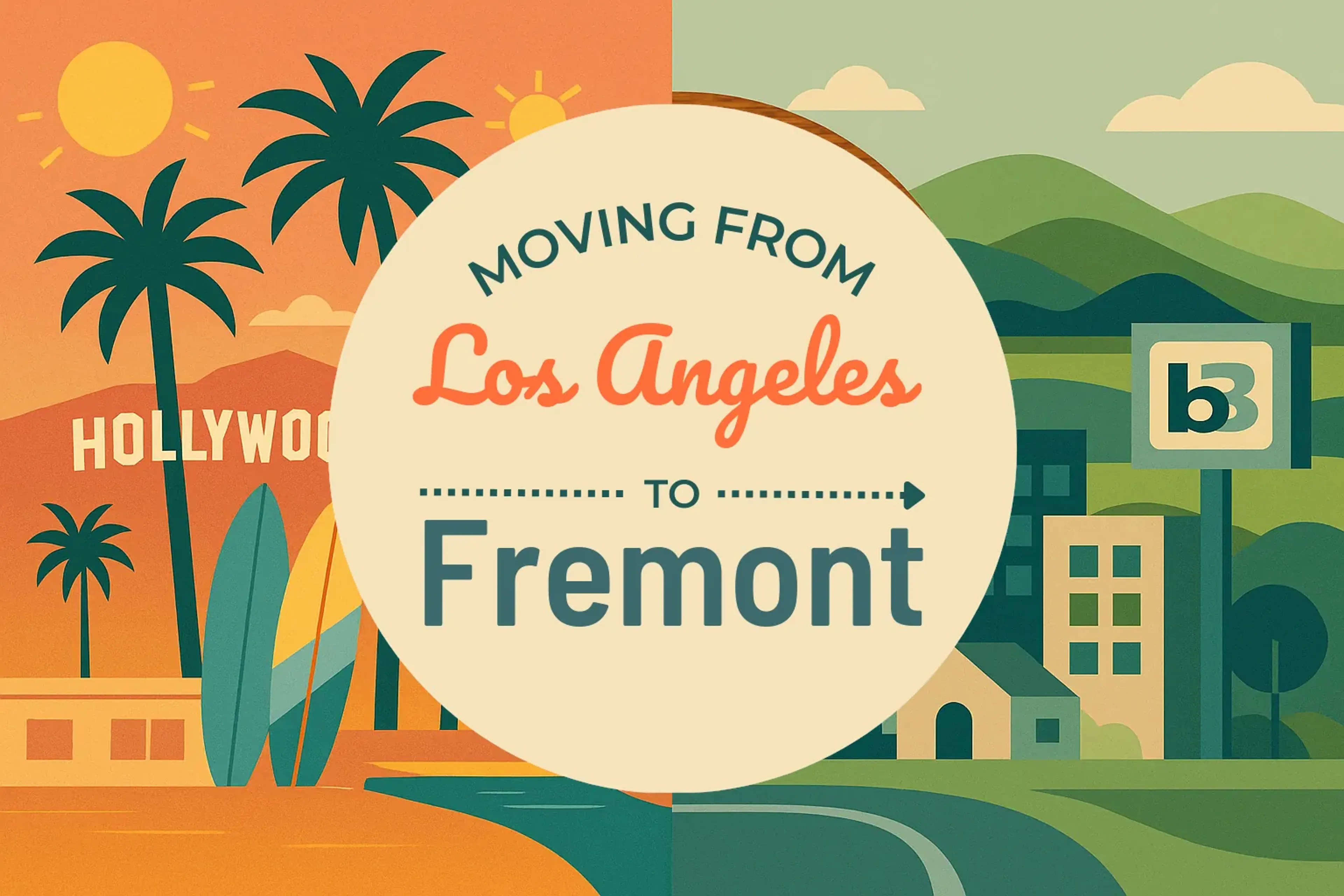 Side-by-side comparison of Los Angeles to Fremont moving companies