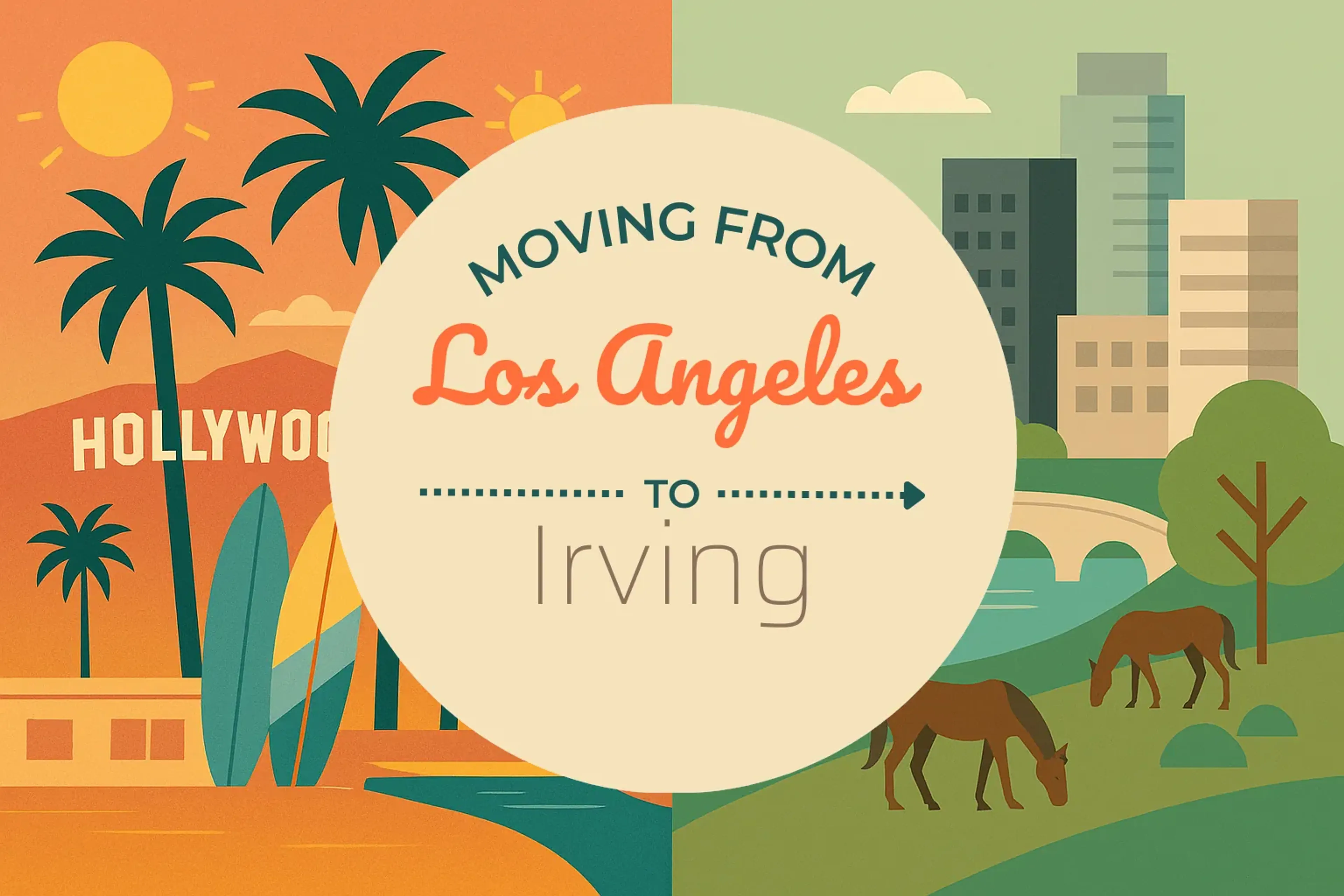 Side-by-side comparison of Los Angeles to Irving moving companies