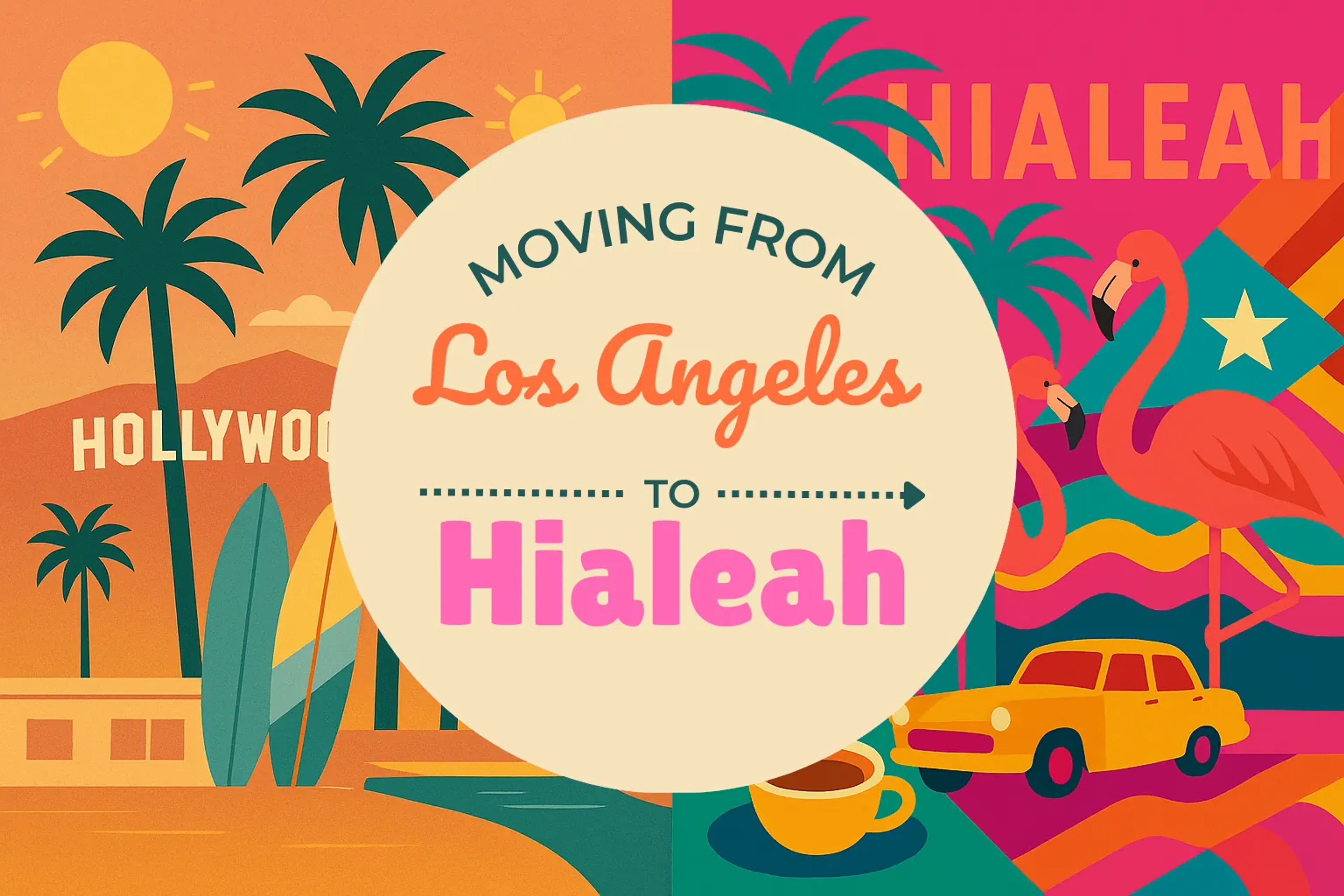 Side-by-side comparison of Los Angeles to Hialeah moving companies