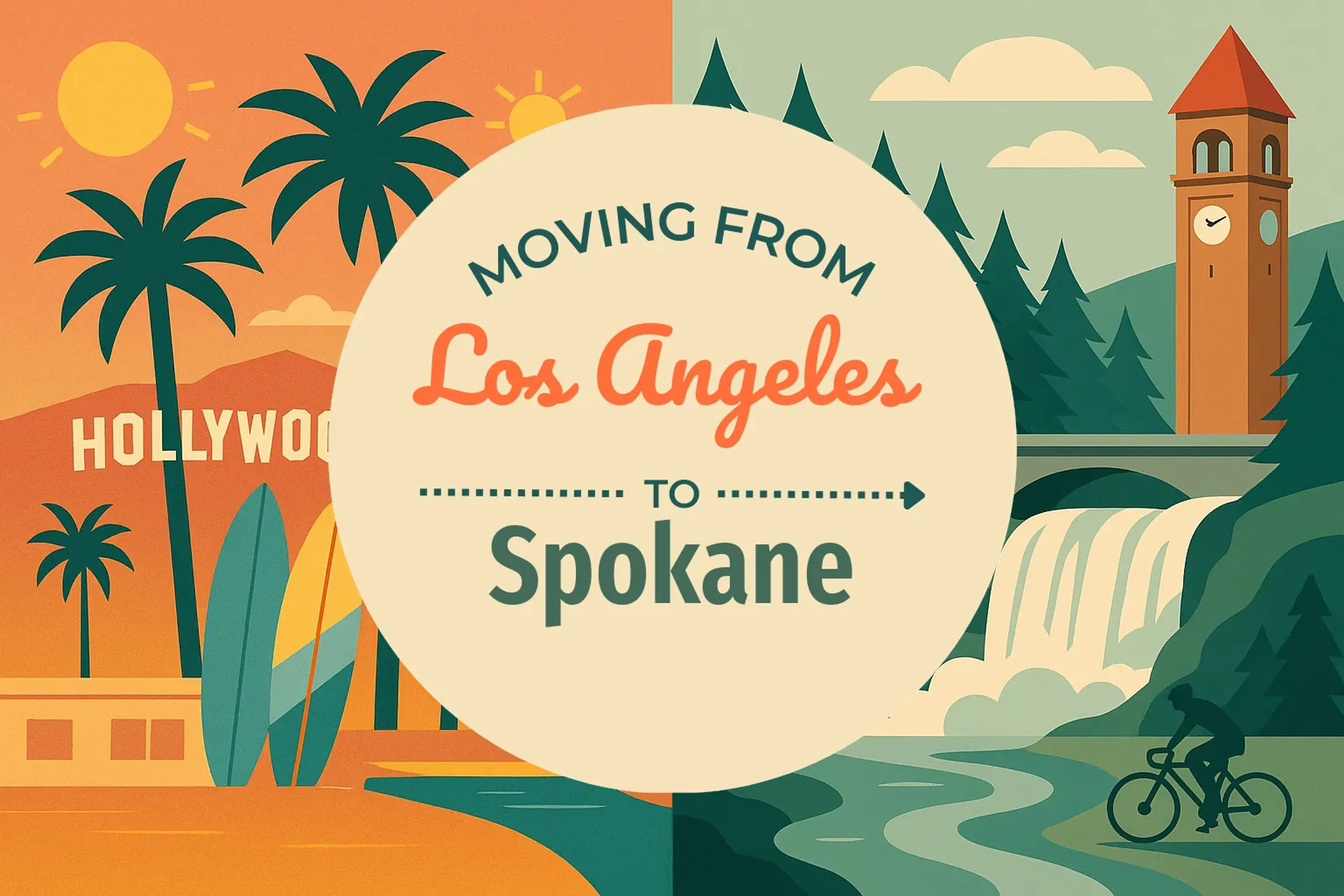 Side-by-side comparison of Los Angeles to Spokane moving companies