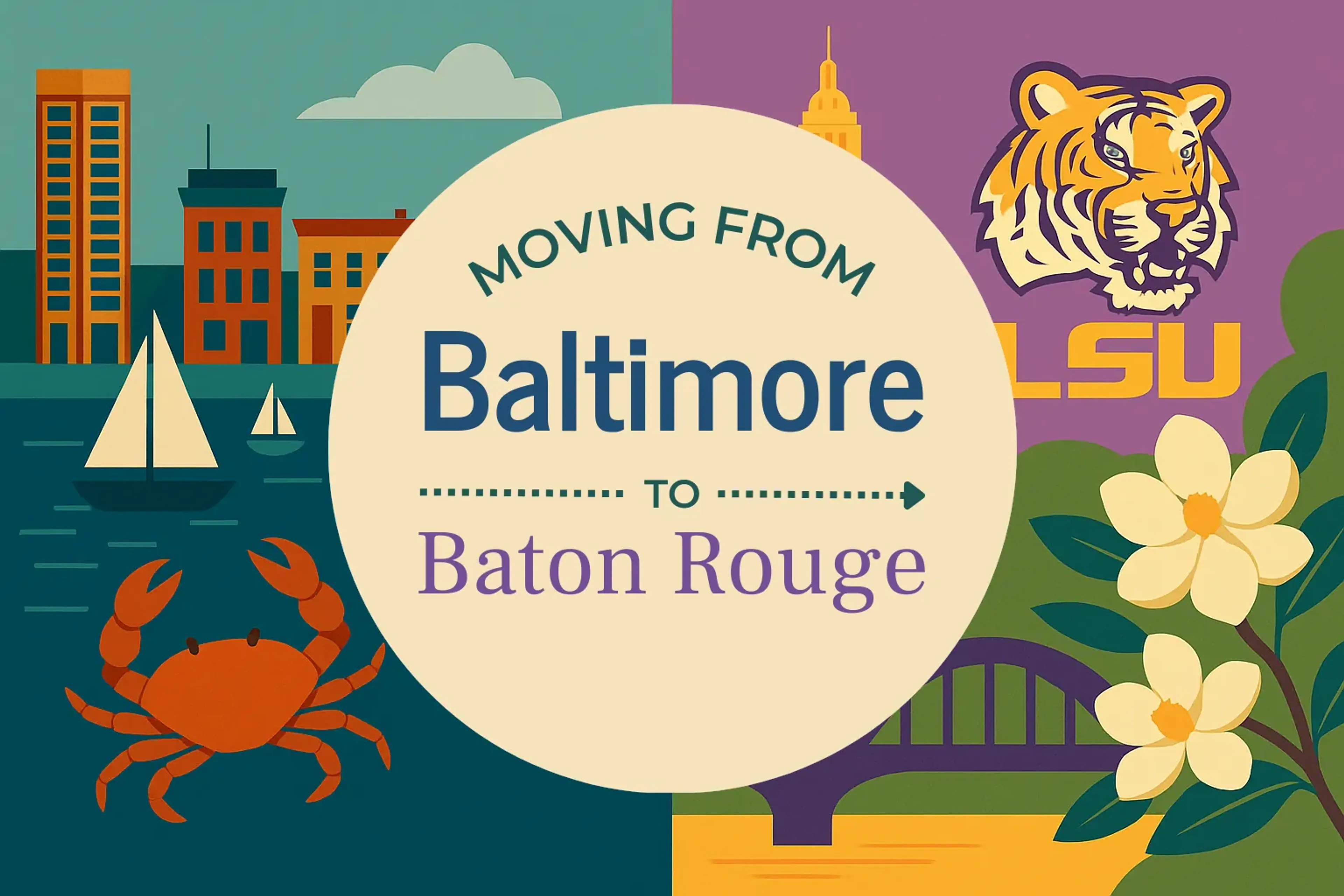 Side-by-side comparison of Baltimore to Baton Rouge moving companies