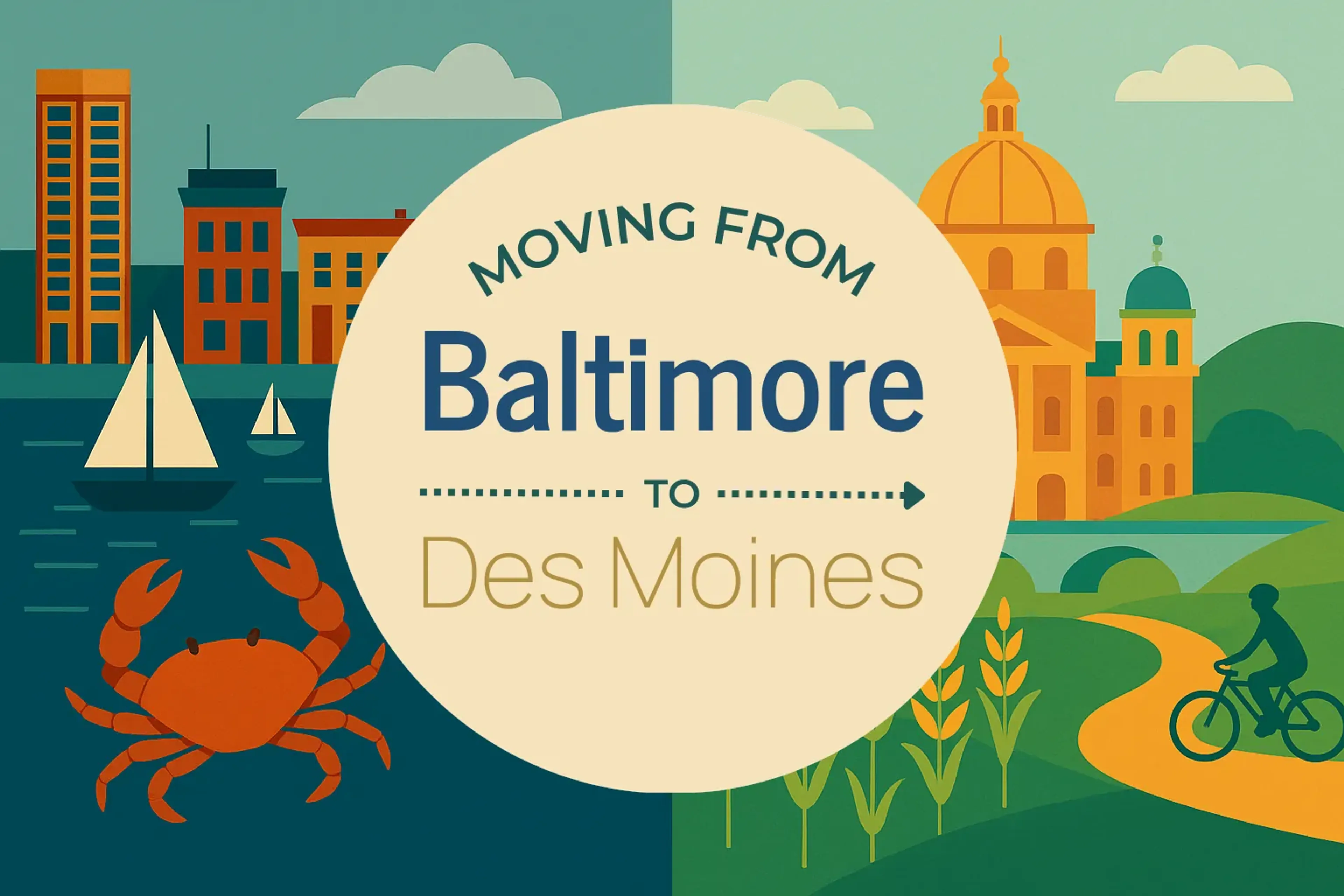 Side-by-side comparison of Baltimore to Des Moines moving companies