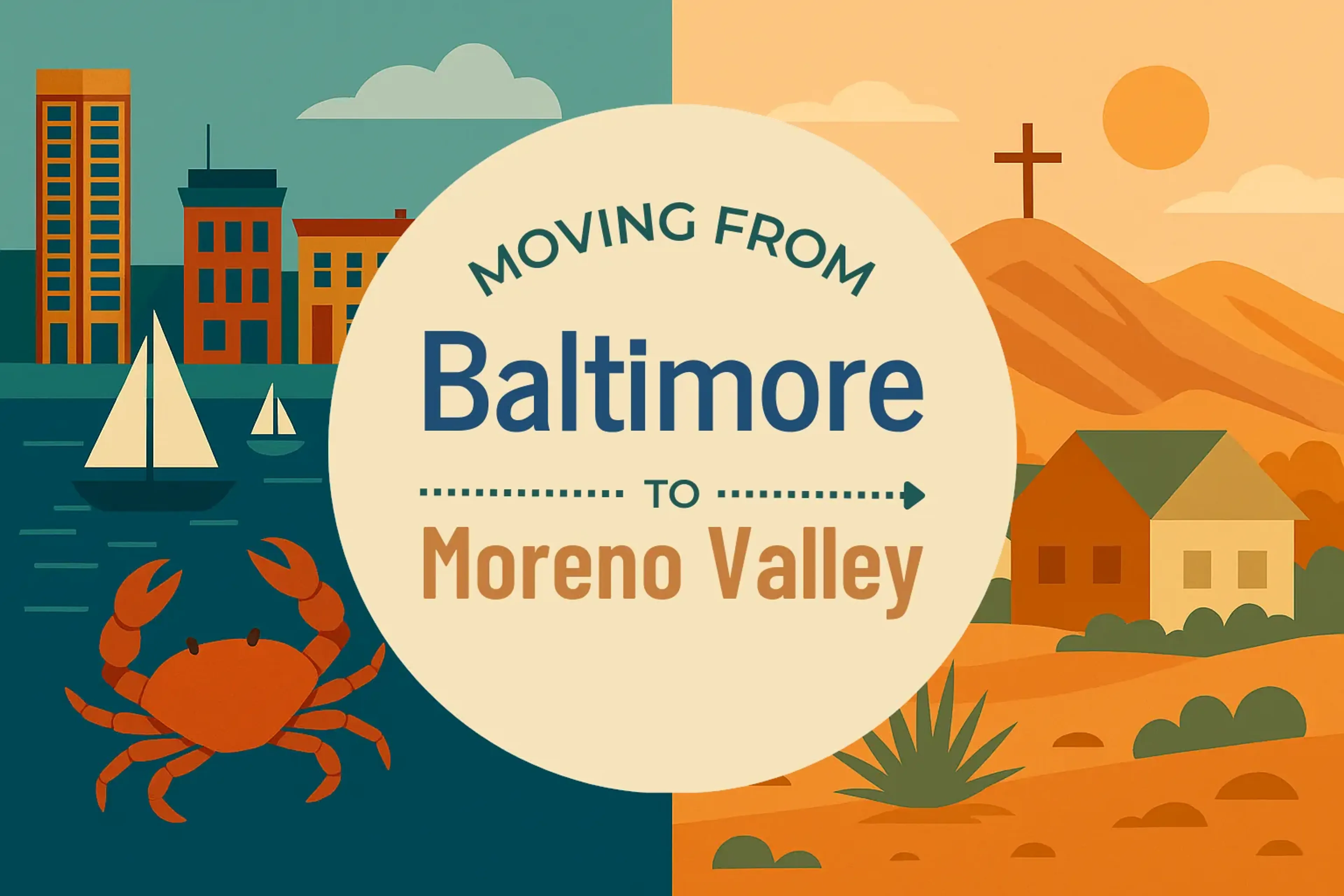 Side-by-side comparison of Baltimore to Moreno Valley moving companies