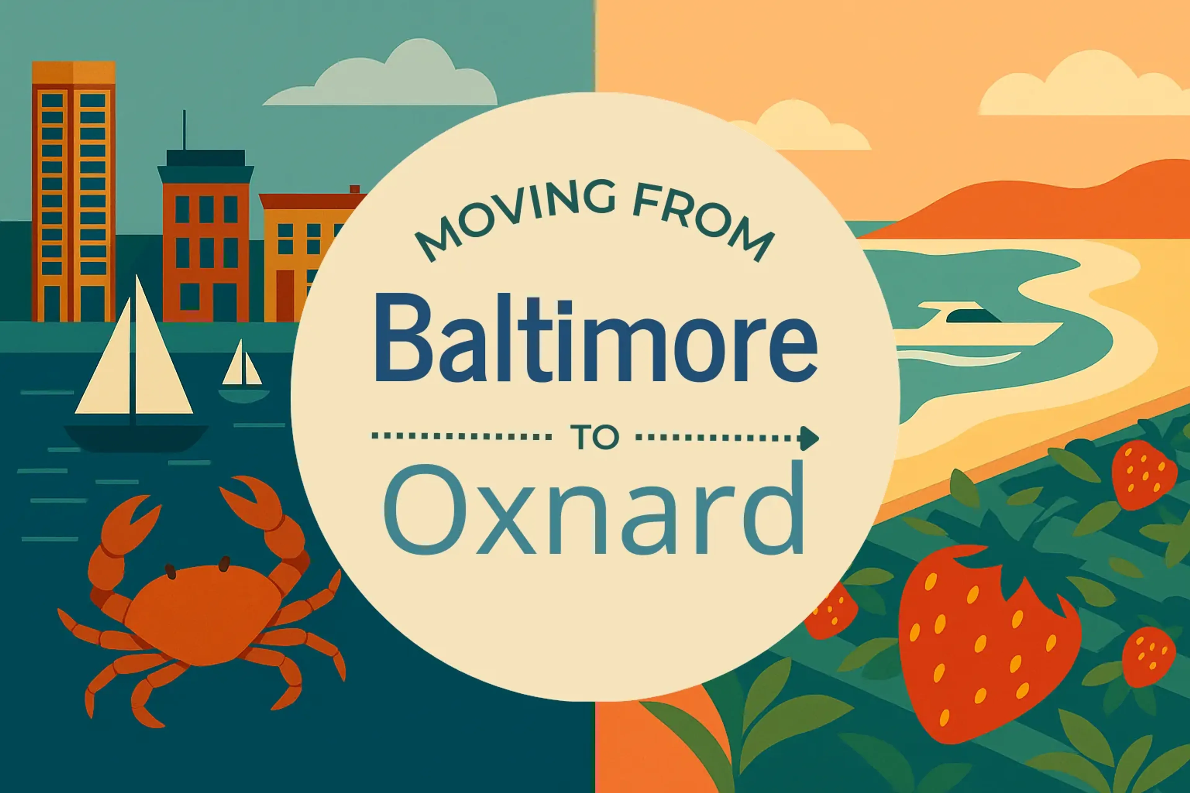 Side-by-side comparison of Baltimore to Oxnard moving companies