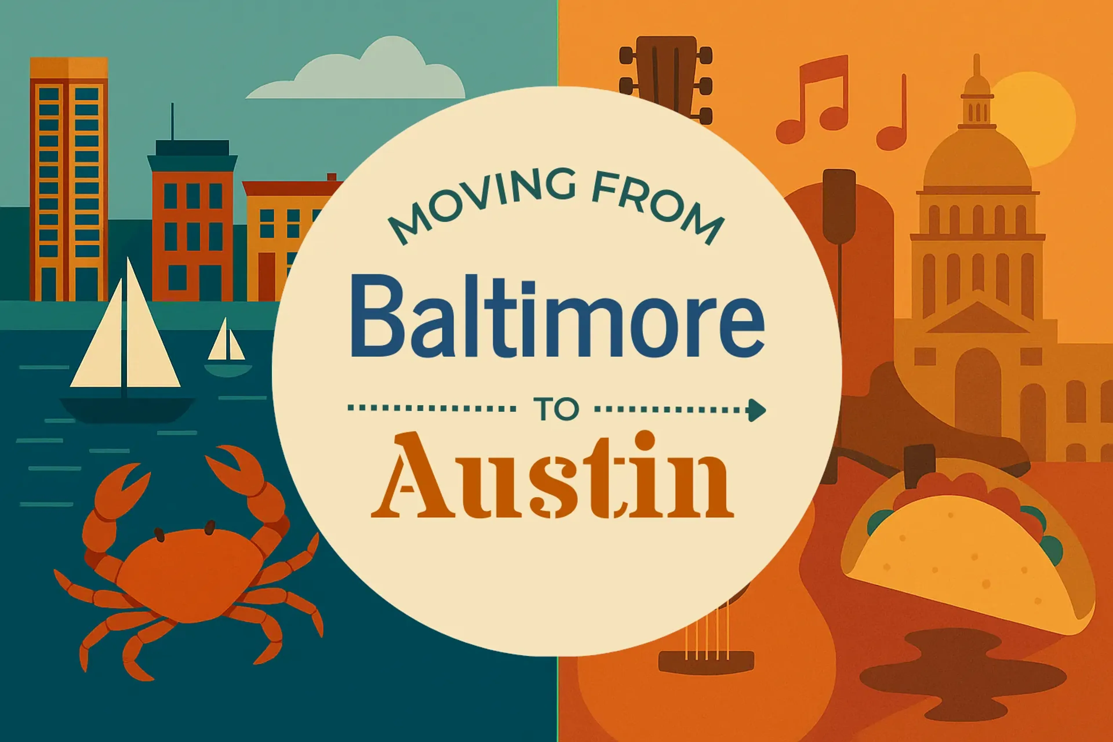 Side-by-side comparison of Baltimore to Austin moving companies