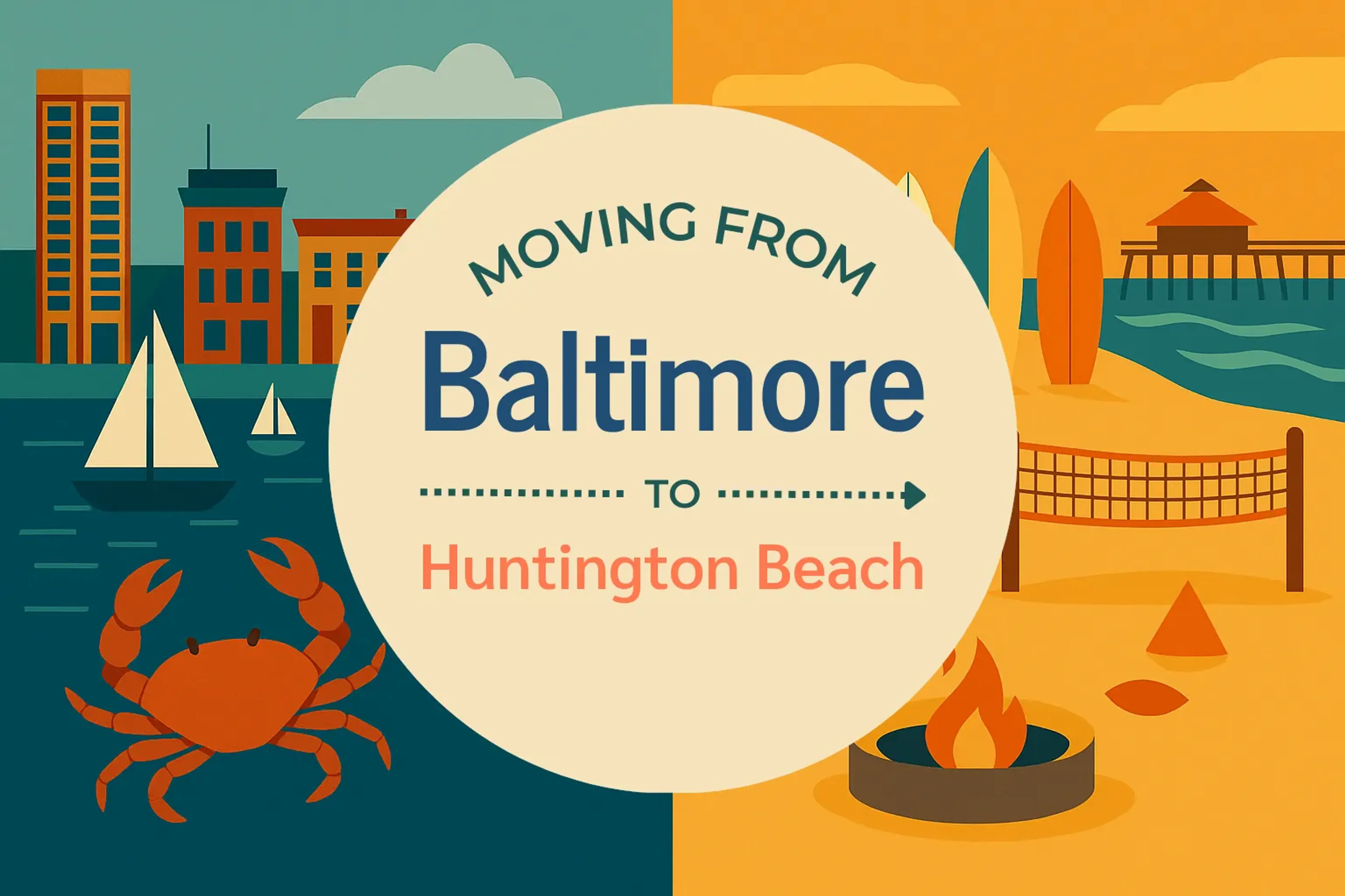 Side-by-side comparison of Baltimore to Huntington Beach moving companies