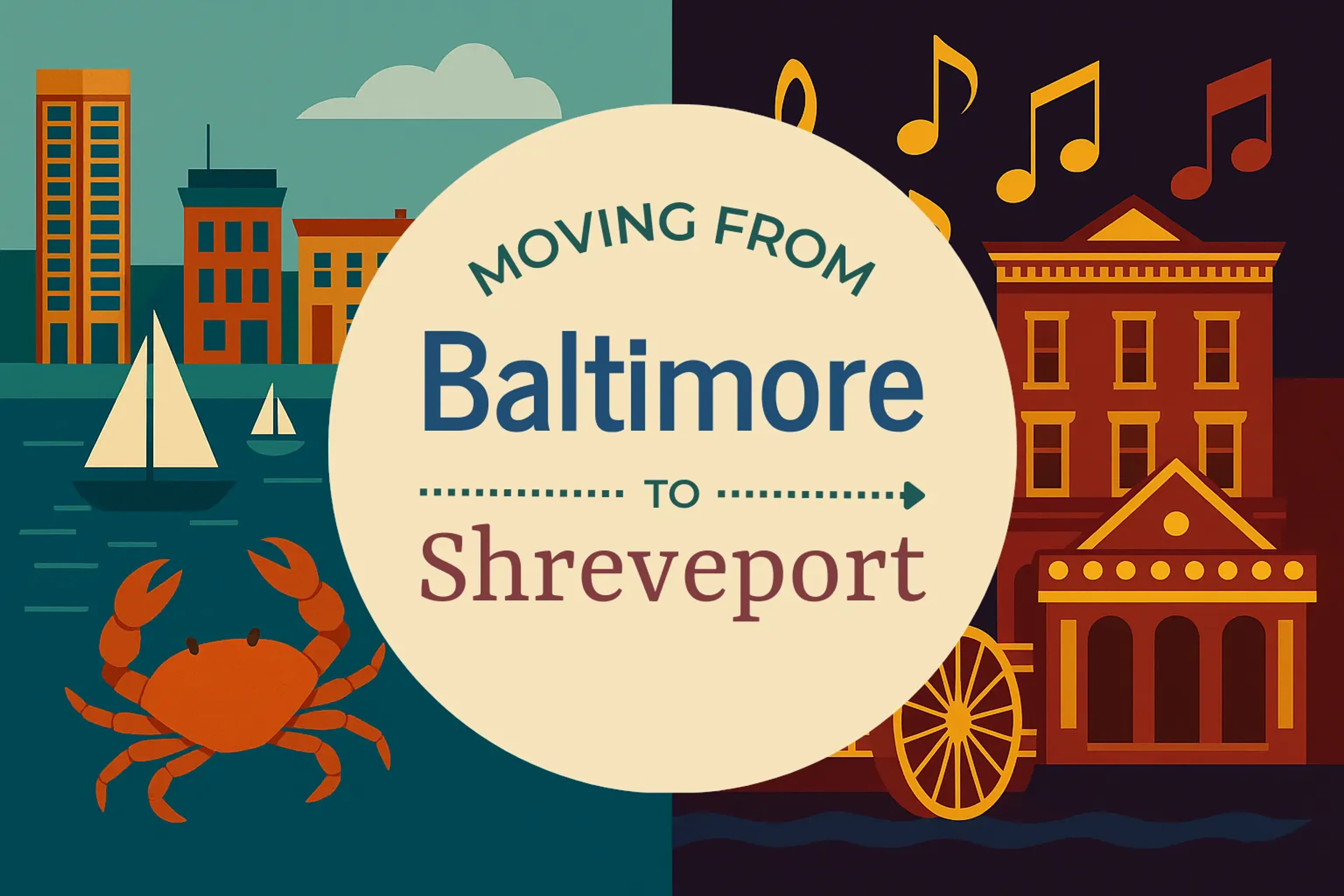 Side-by-side comparison of Baltimore to Shreveport moving companies