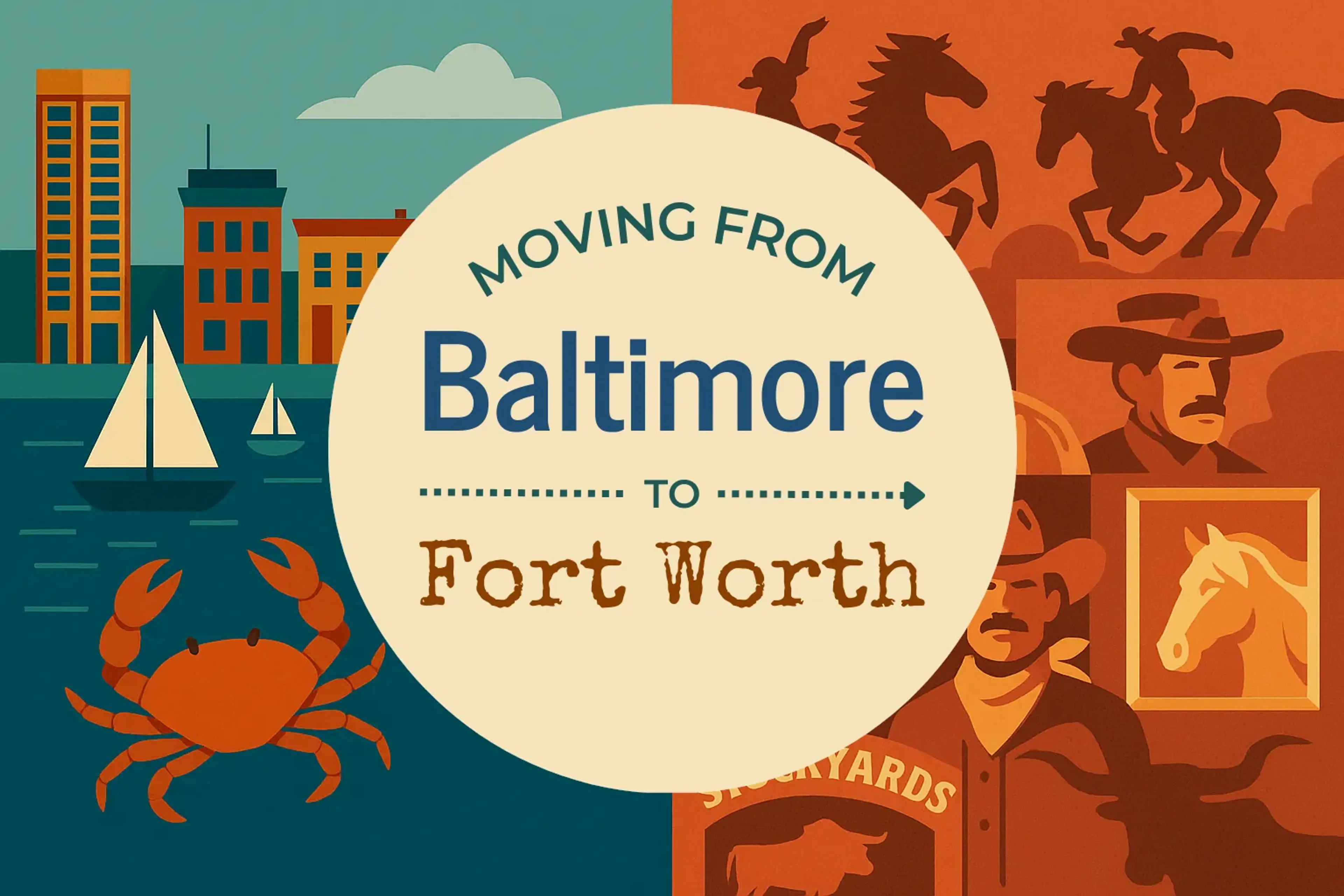 Side-by-side comparison of Baltimore to Fort Worth moving companies