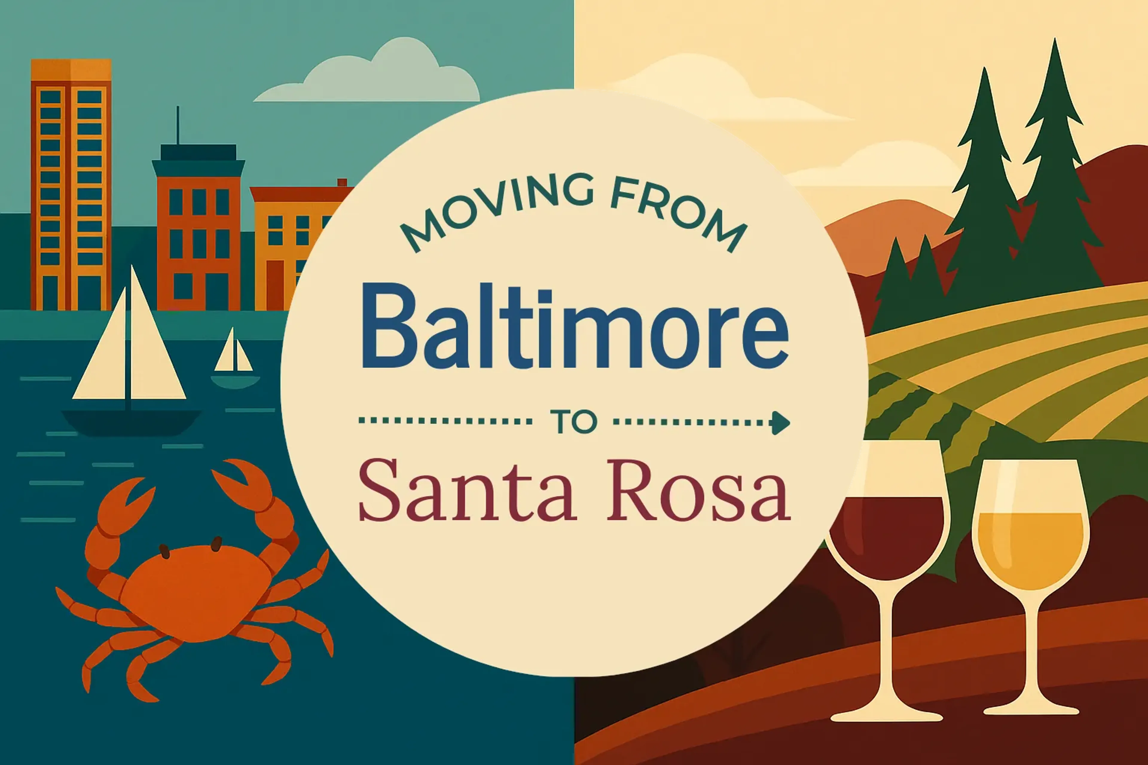Side-by-side comparison of Baltimore to Santa Rosa moving companies