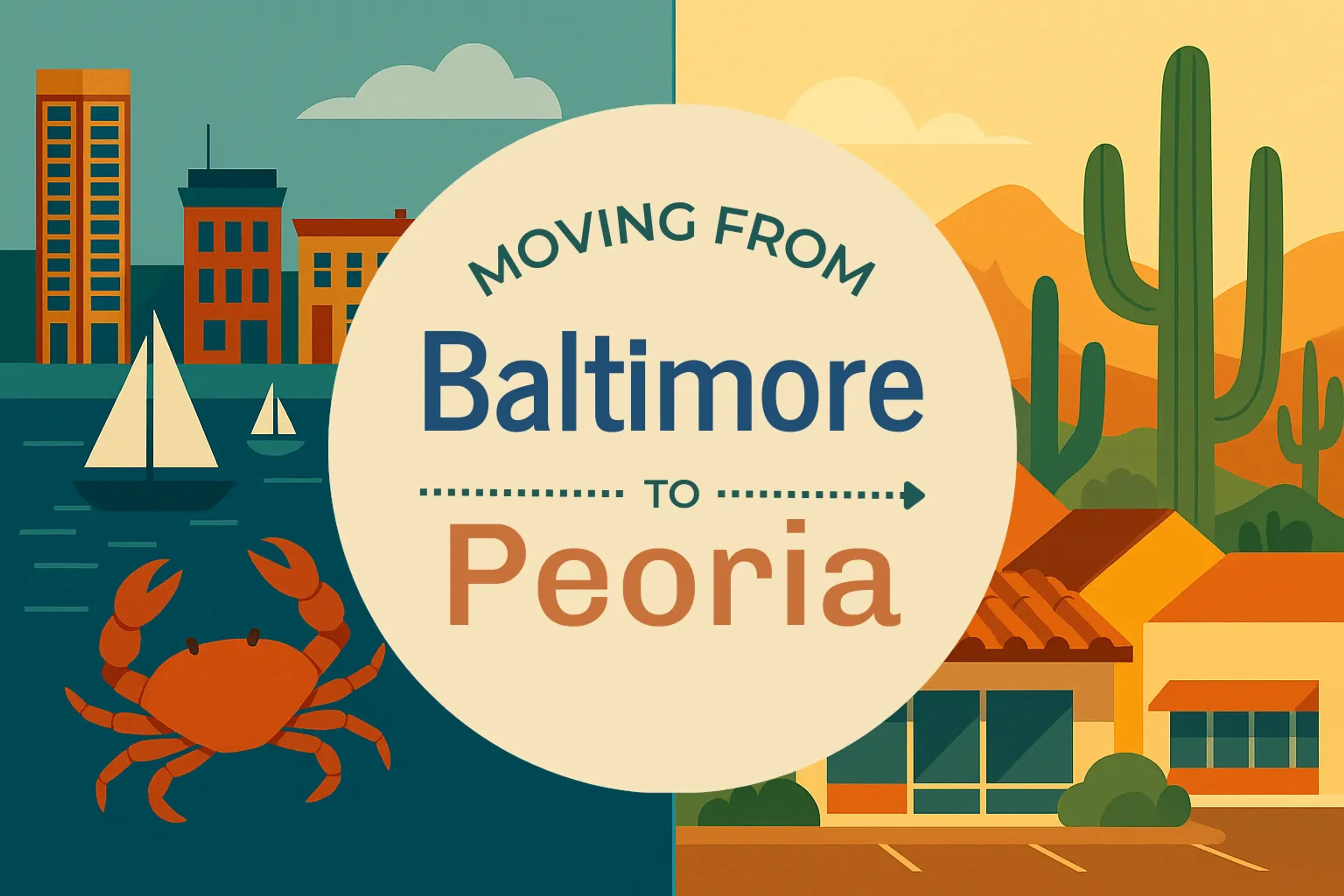 Side-by-side comparison of Baltimore to Peoria moving companies