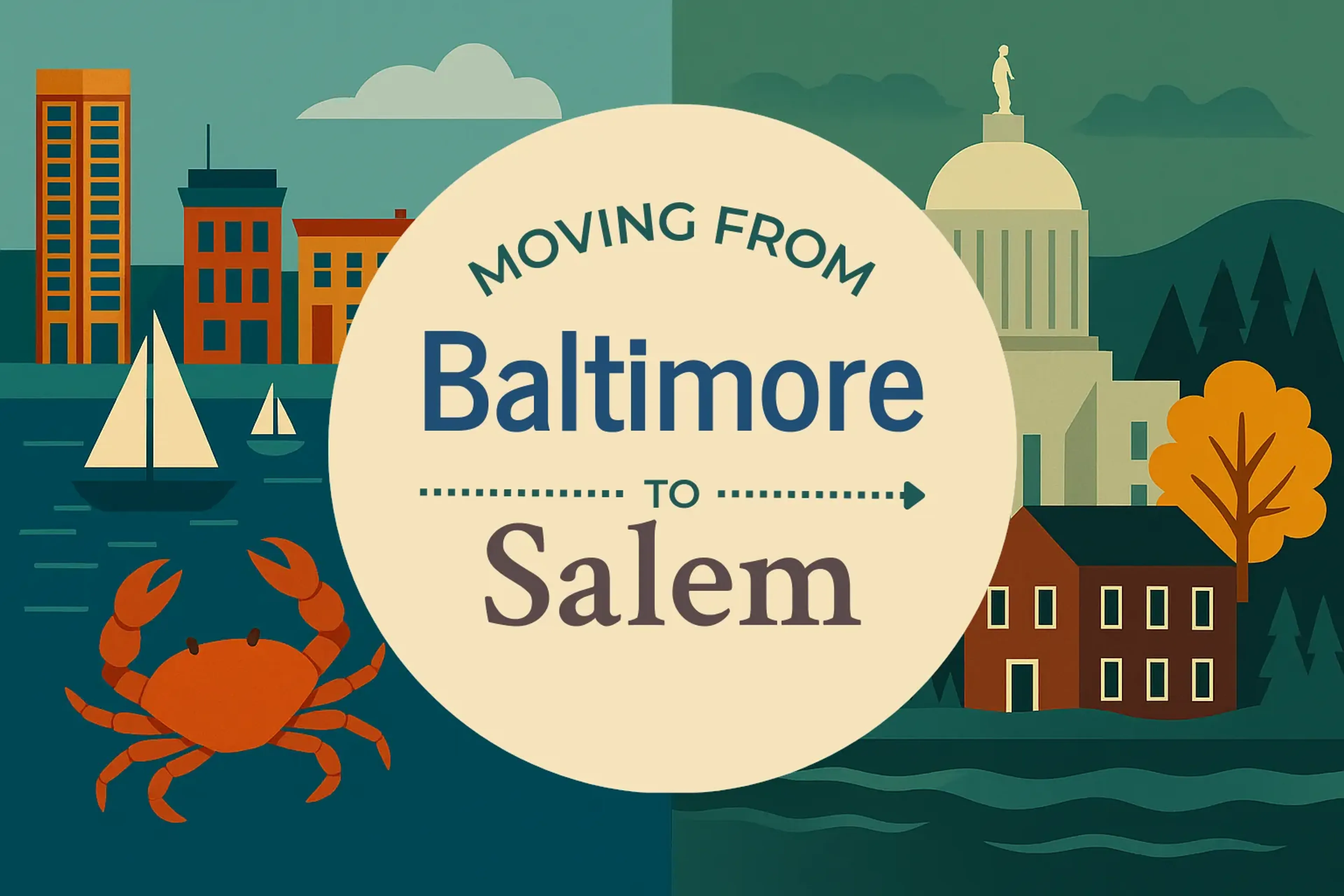 Side-by-side comparison of Baltimore to Salem moving companies