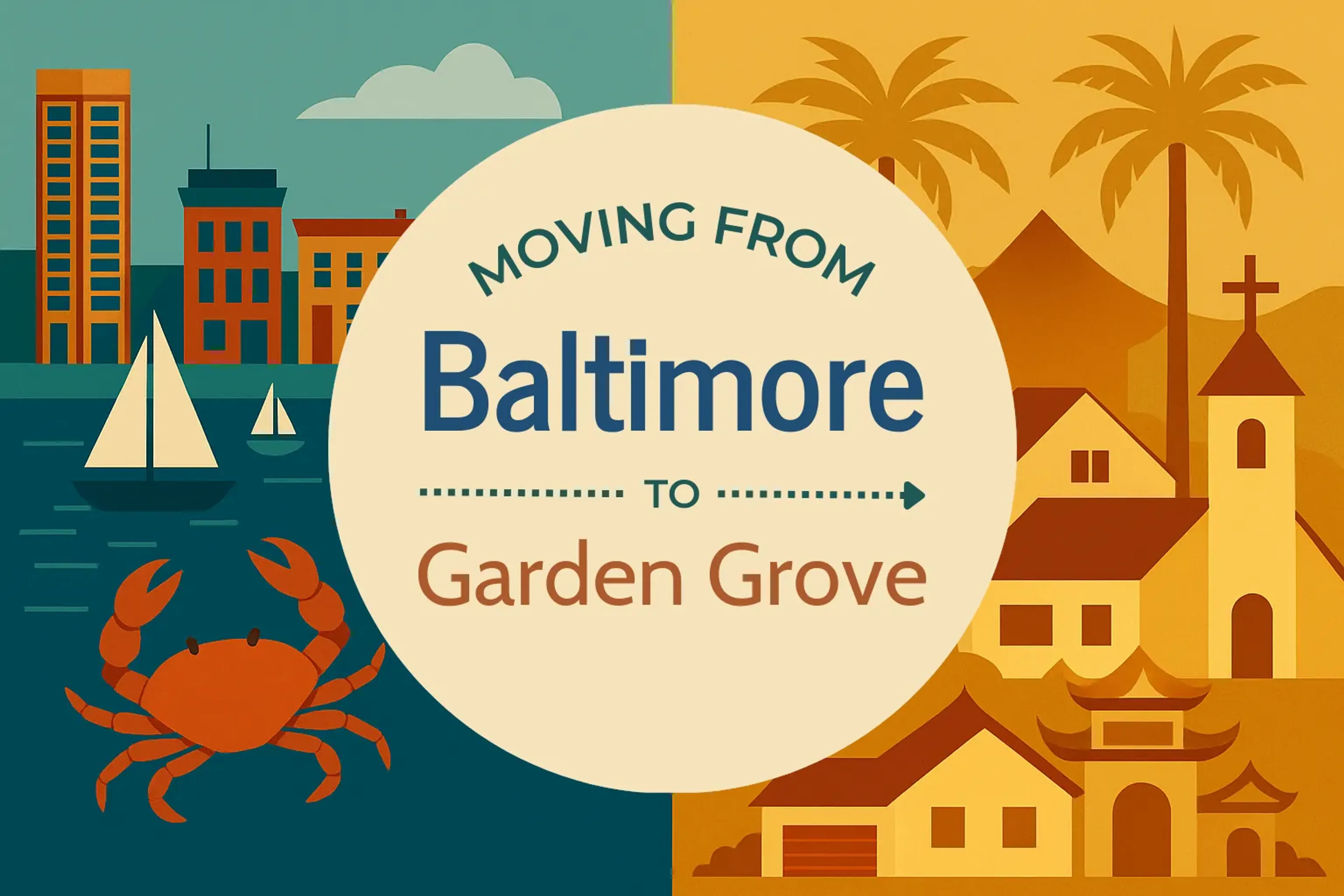 Side-by-side comparison of Baltimore to Garden Grove moving companies
