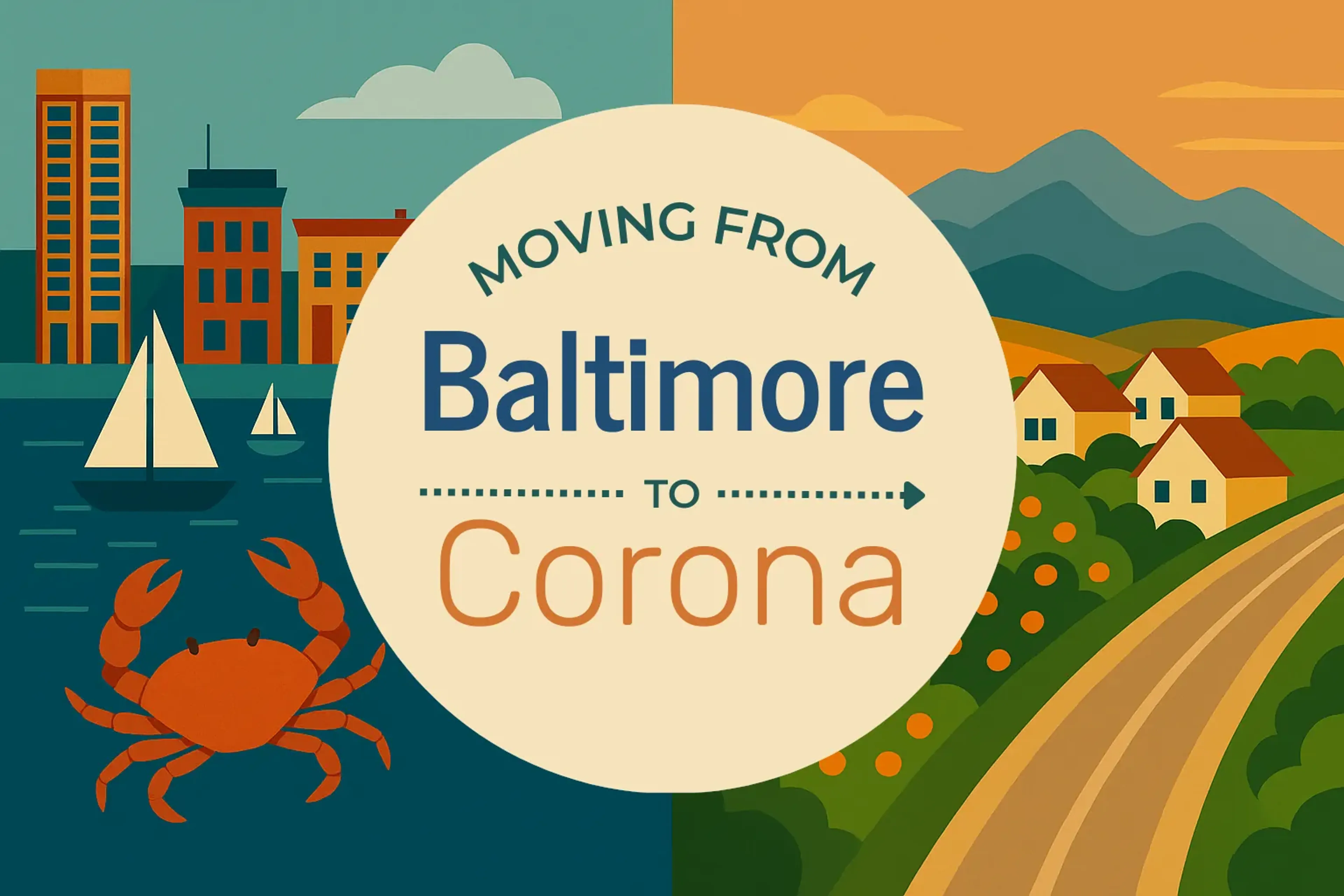 Side-by-side comparison of Baltimore to Corona moving companies