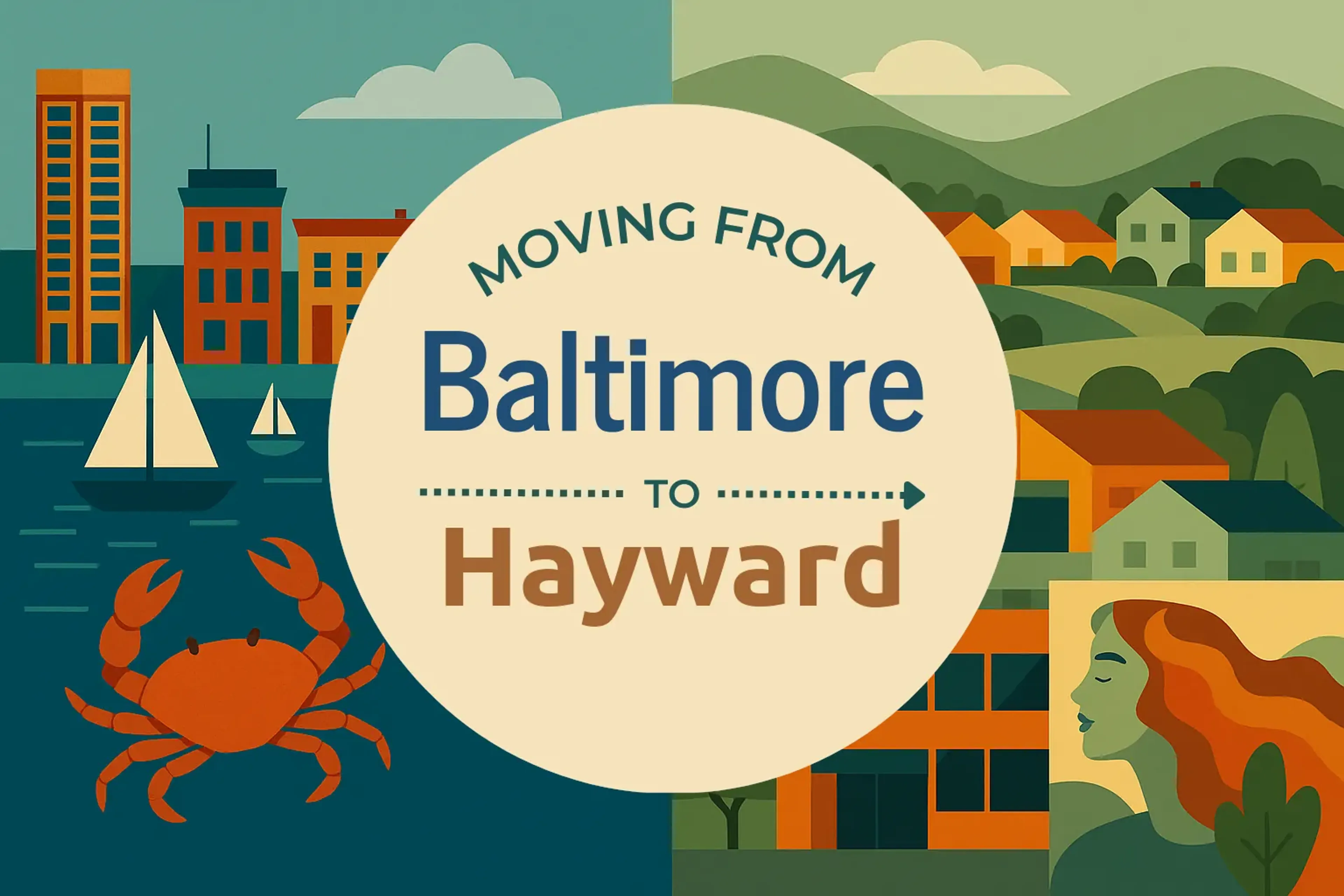 Side-by-side comparison of Baltimore to Hayward moving companies