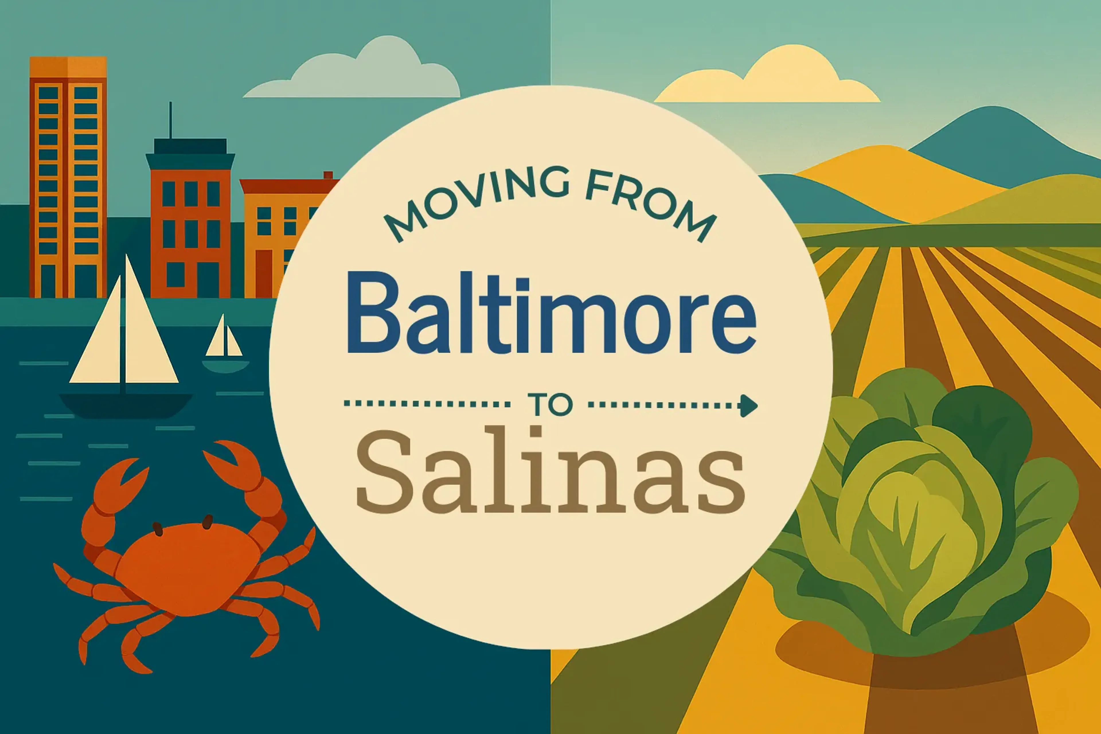 Side-by-side comparison of Baltimore to Salinas moving companies