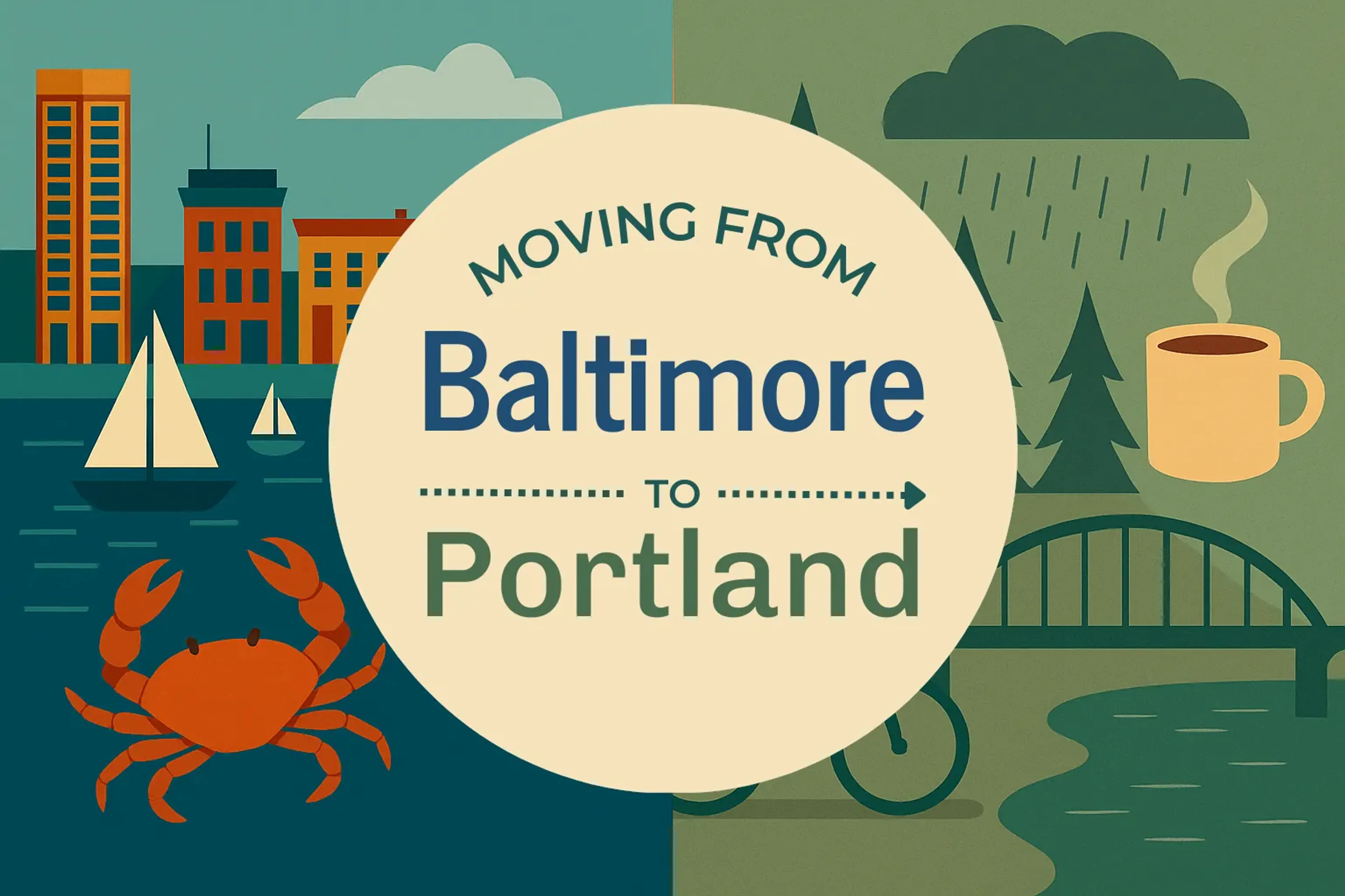 Side-by-side comparison of Baltimore to Portland moving companies