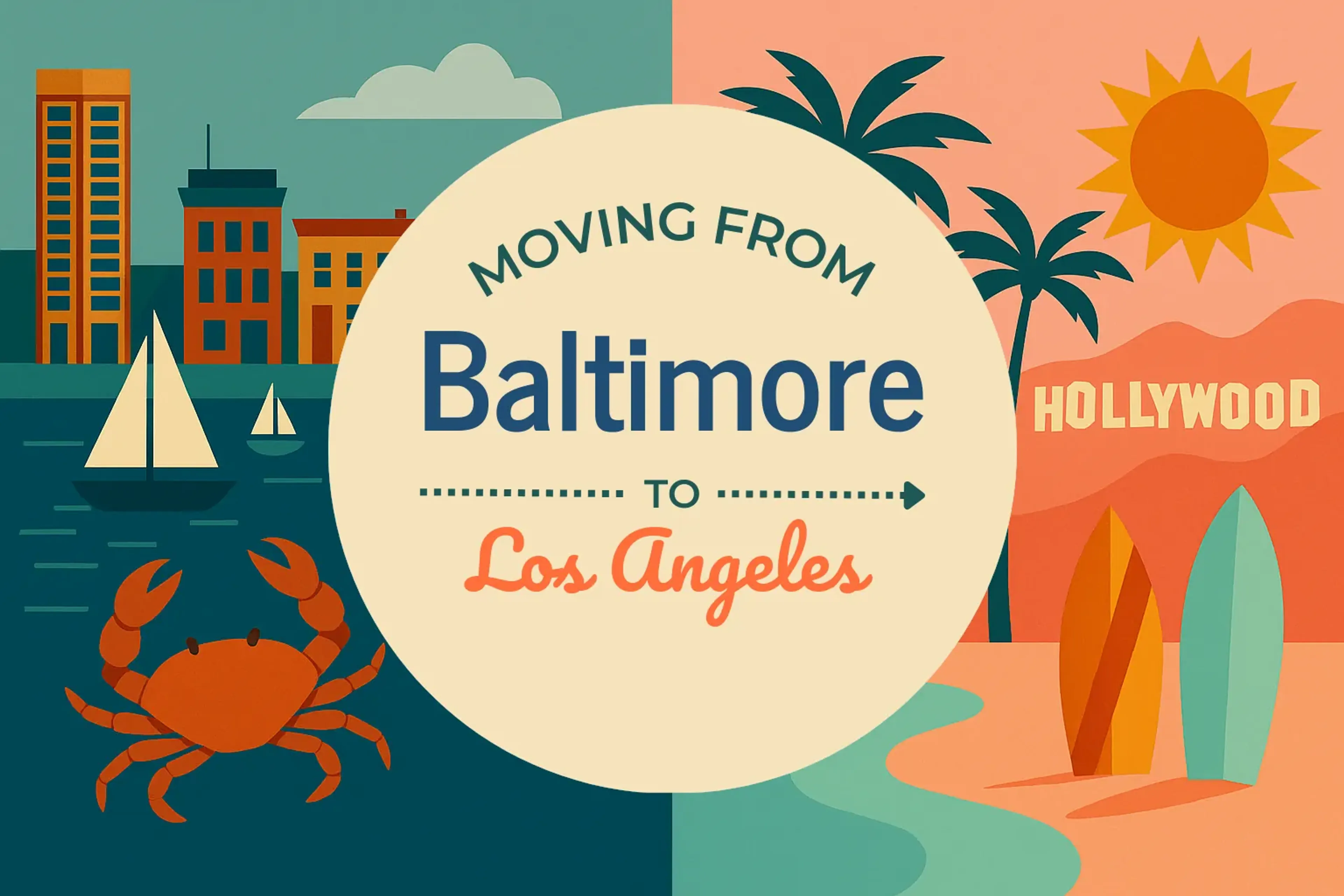 Side-by-side comparison of Baltimore to Los Angeles moving companies