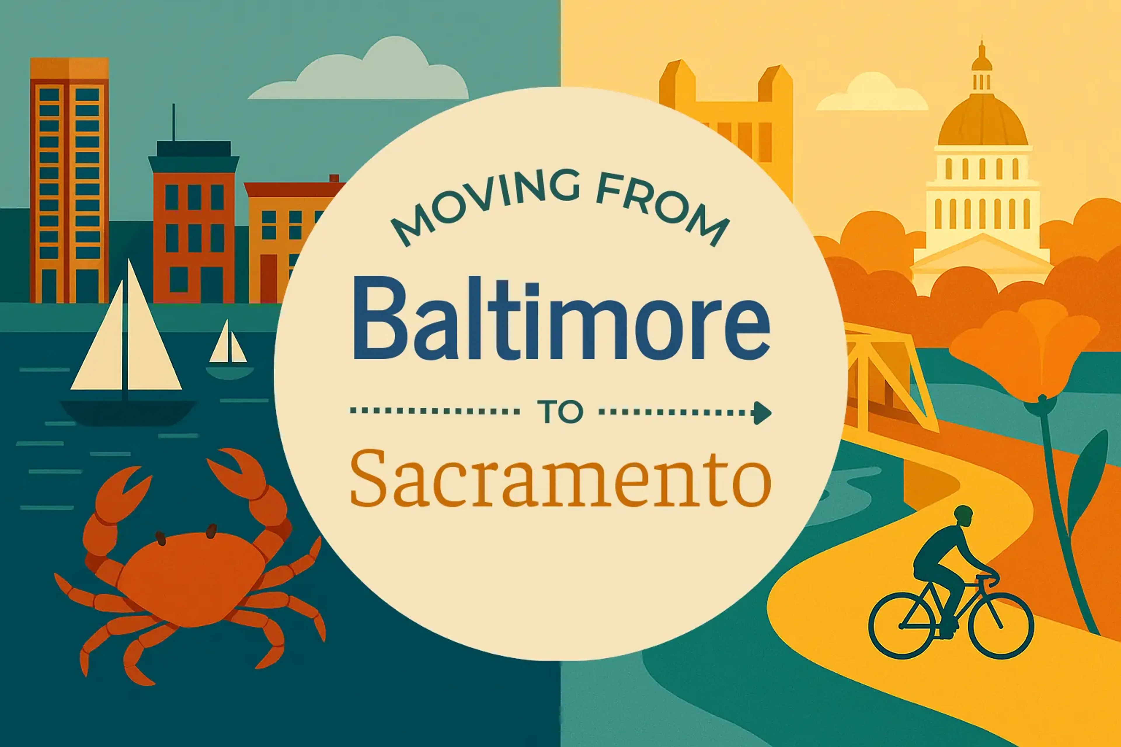 Side-by-side comparison of Baltimore to Sacramento moving companies