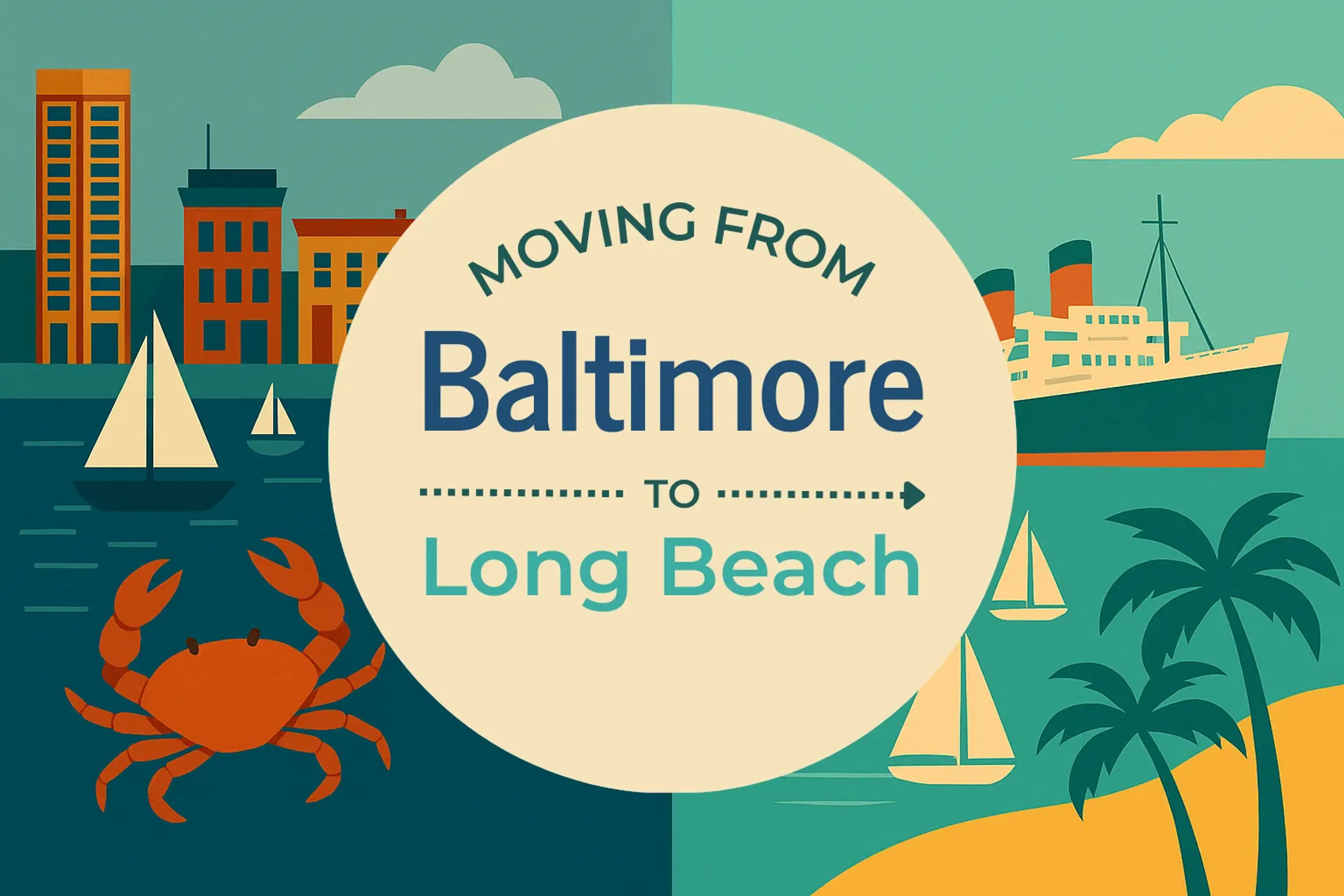 Side-by-side comparison of Baltimore to Long Beach moving companies