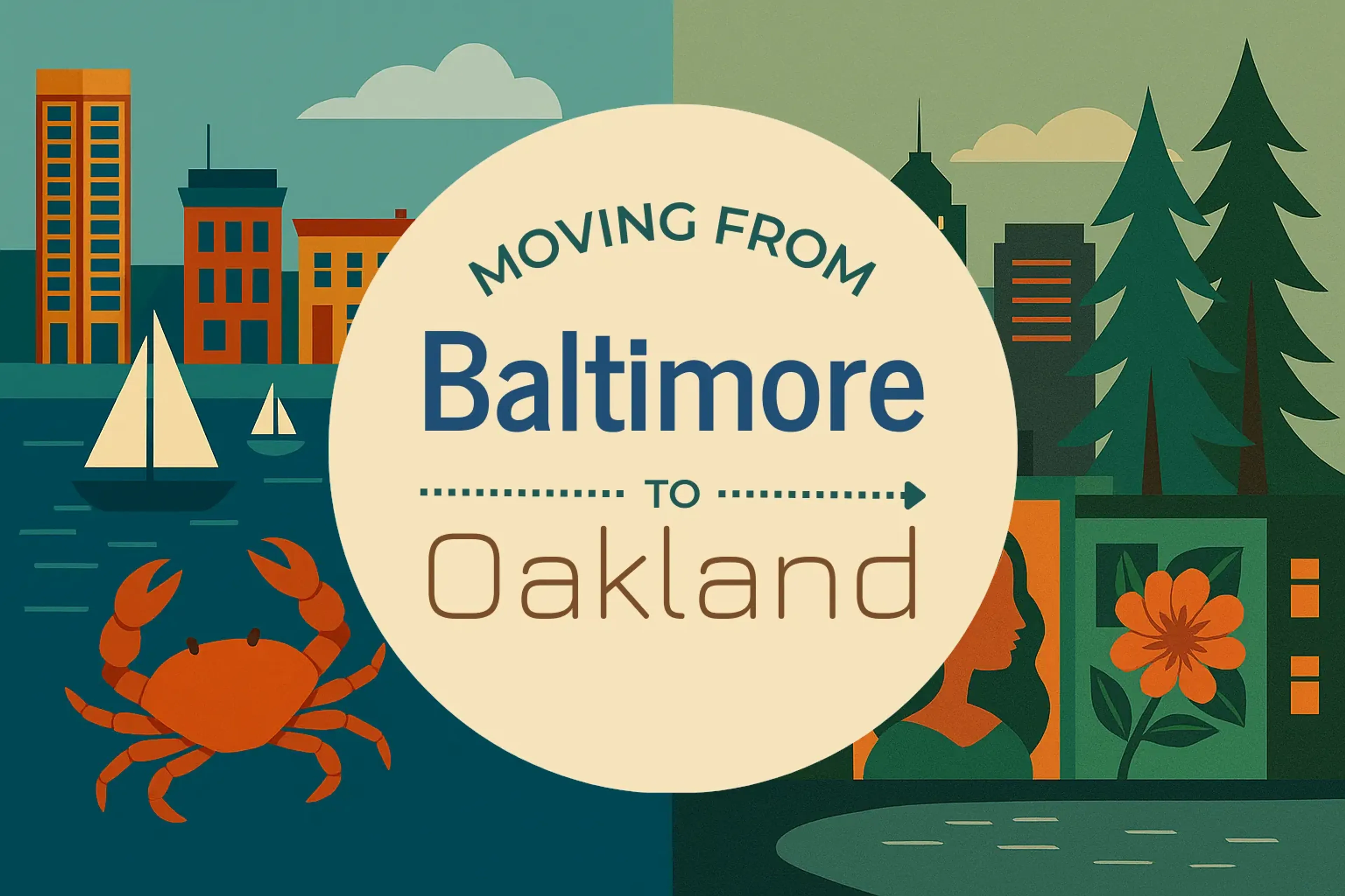 Side-by-side comparison of Baltimore to Oakland moving companies