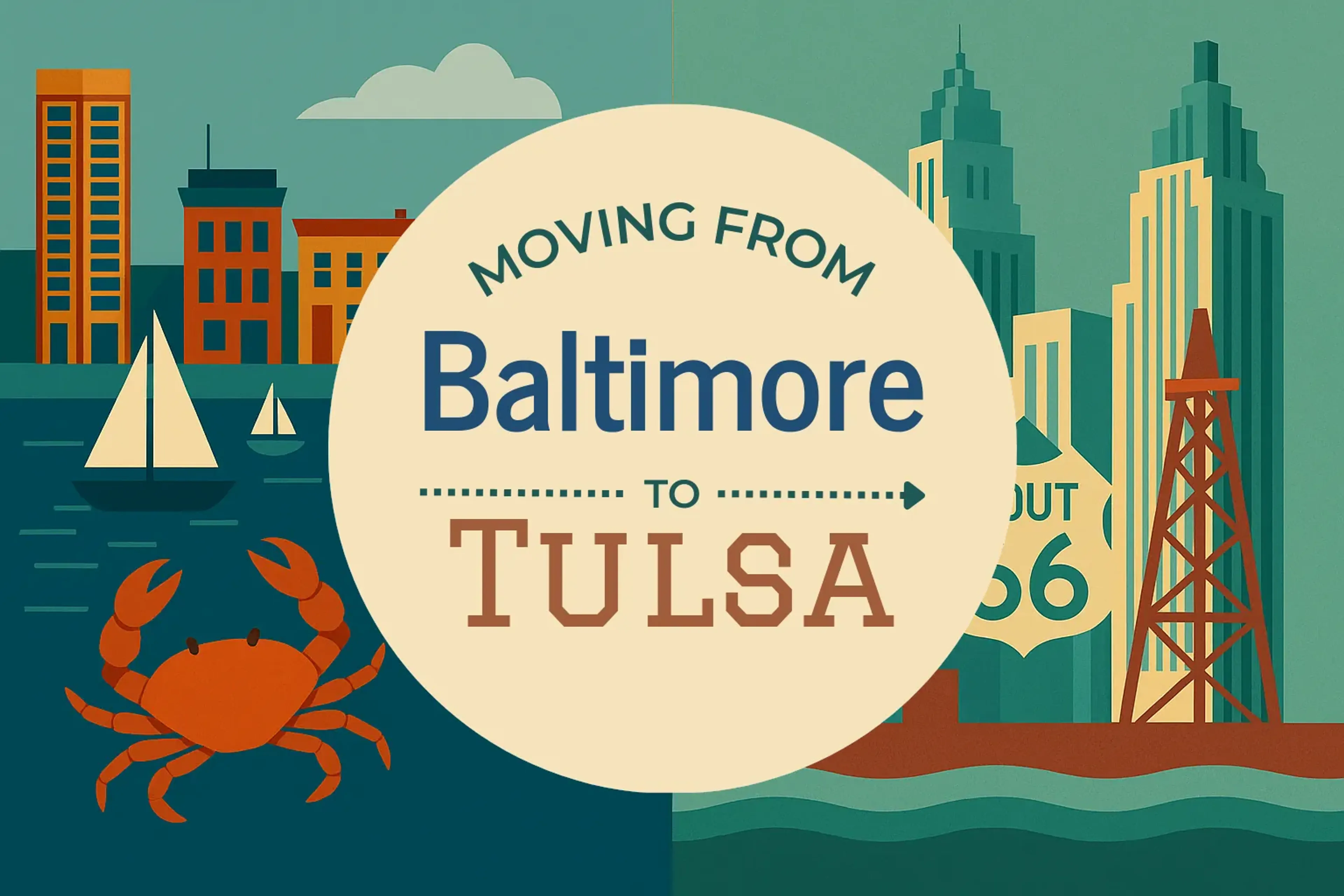 Side-by-side comparison of Baltimore to Tulsa moving companies