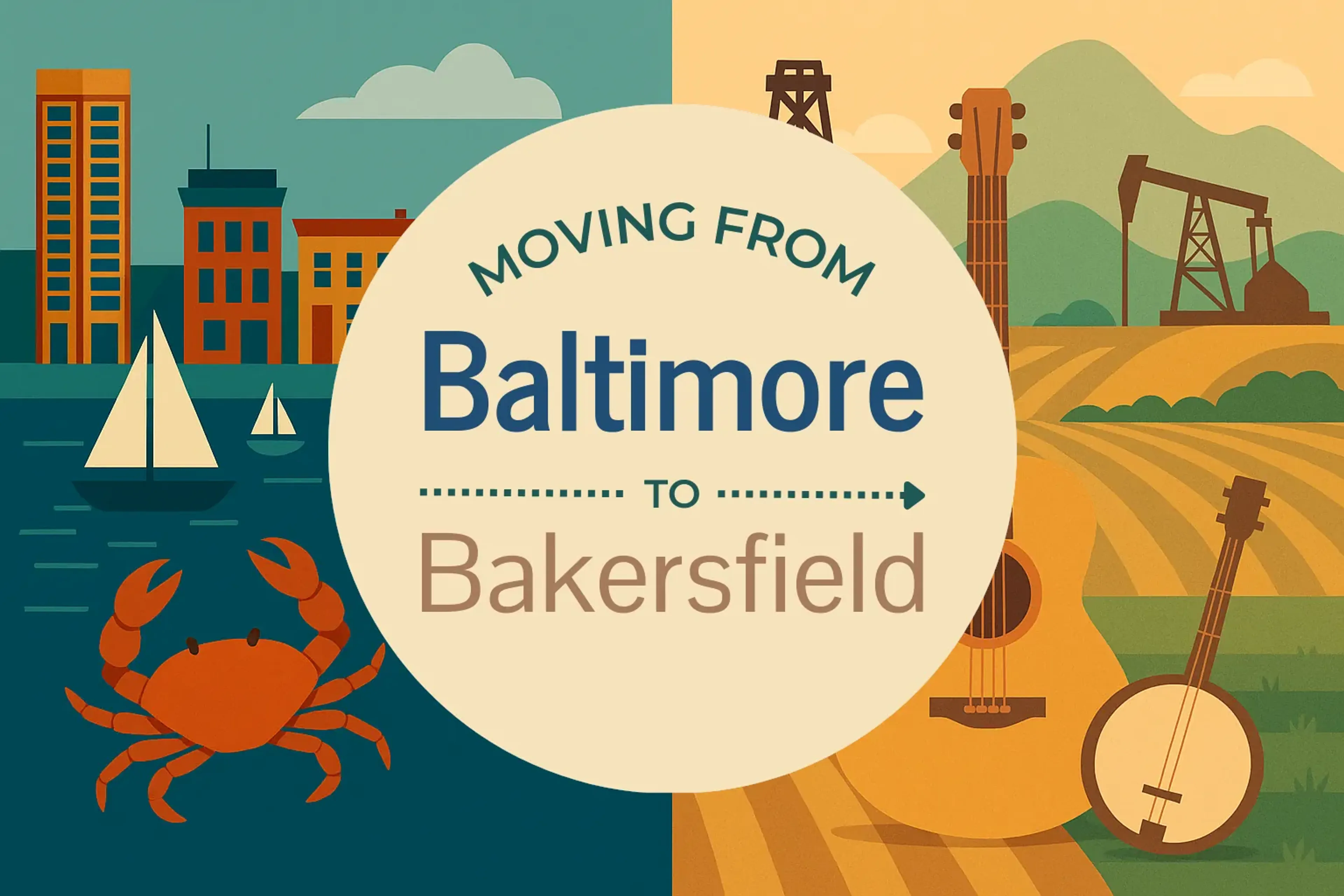 Side-by-side comparison of Baltimore to Bakersfield moving companies