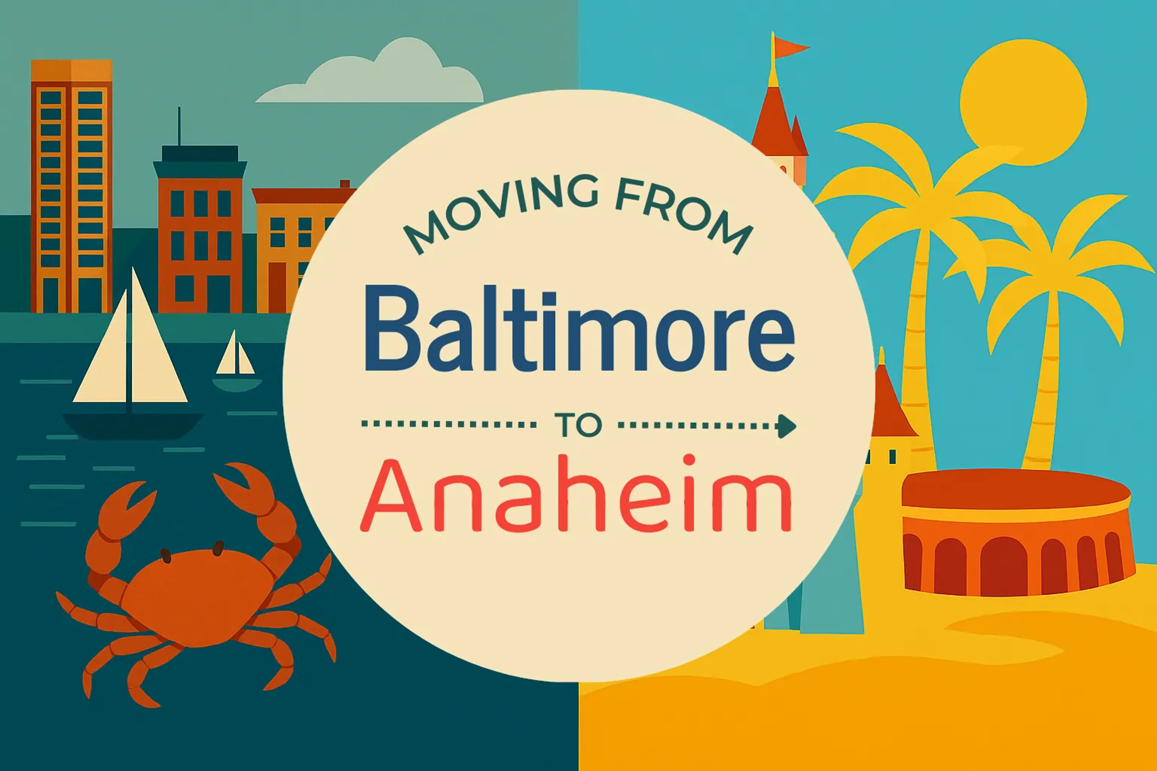 Side-by-side comparison of Baltimore to Anaheim moving companies